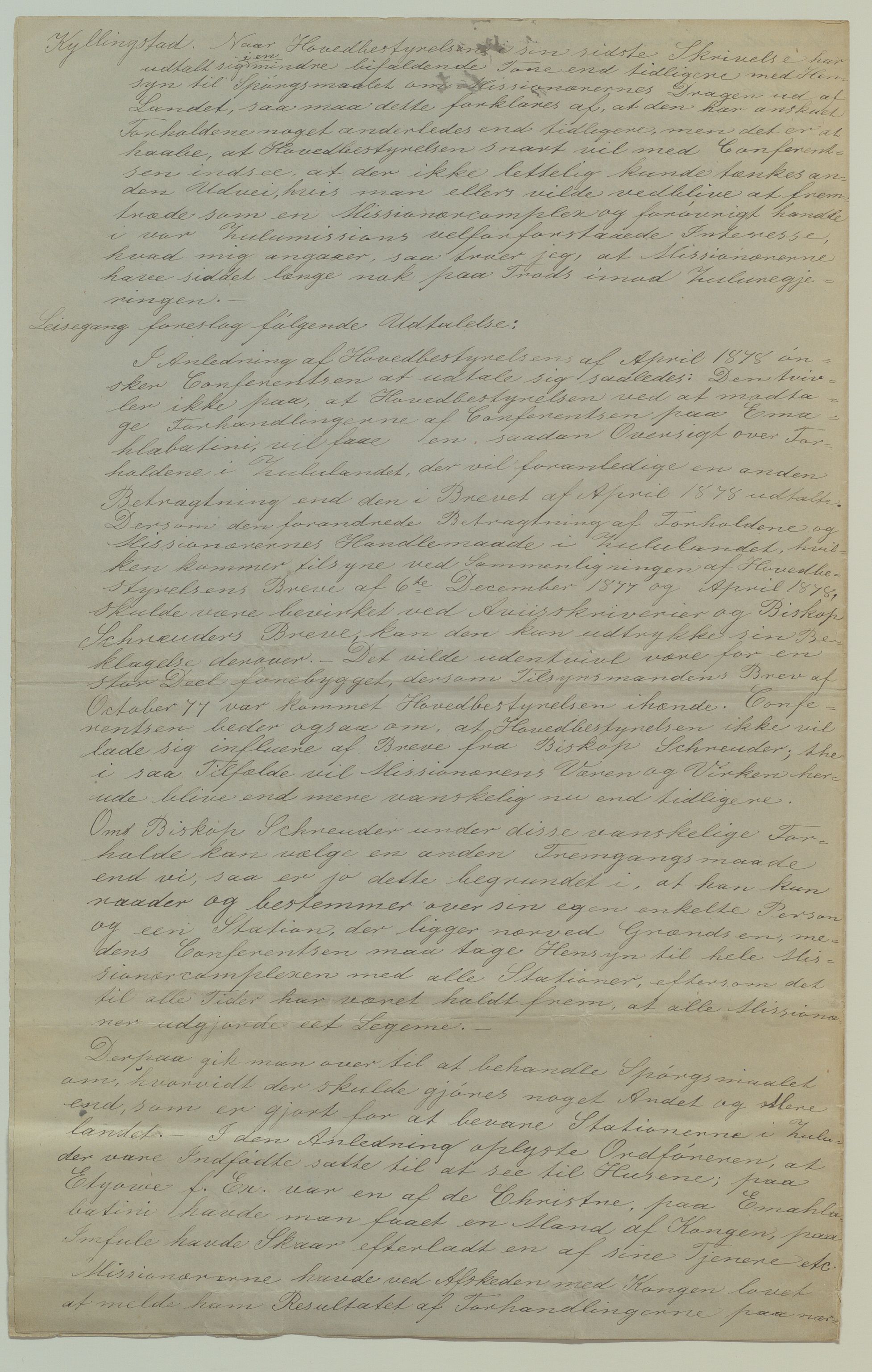 Det Norske Misjonsselskap - hovedadministrasjonen, VID/MA-A-1045/D/Da/Daa/L0035/0006: Konferansereferat og årsberetninger / Konferansereferat fra Sør-Afrika., 1878