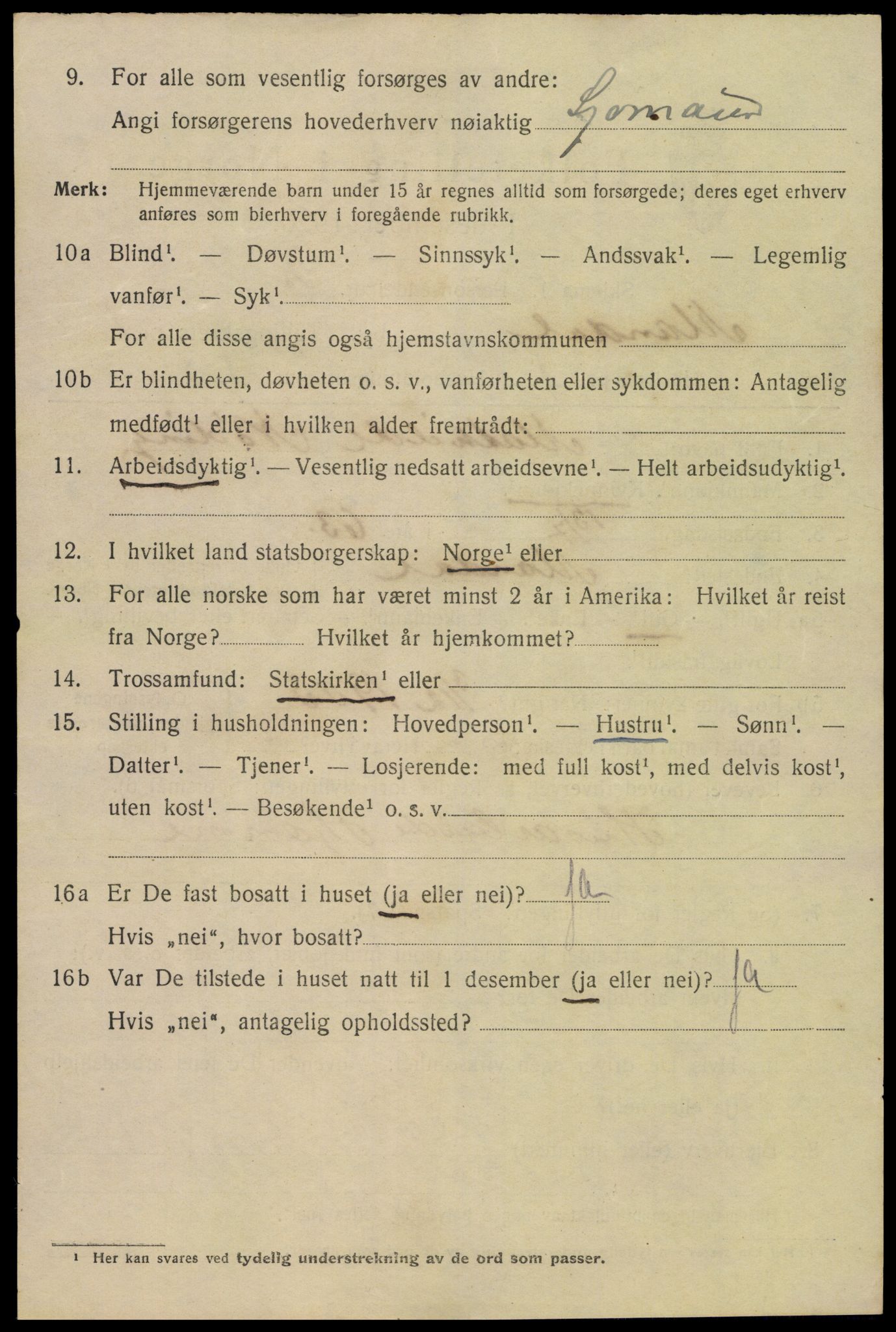 SAK, 1920 census for Mandal, 1920, p. 3270