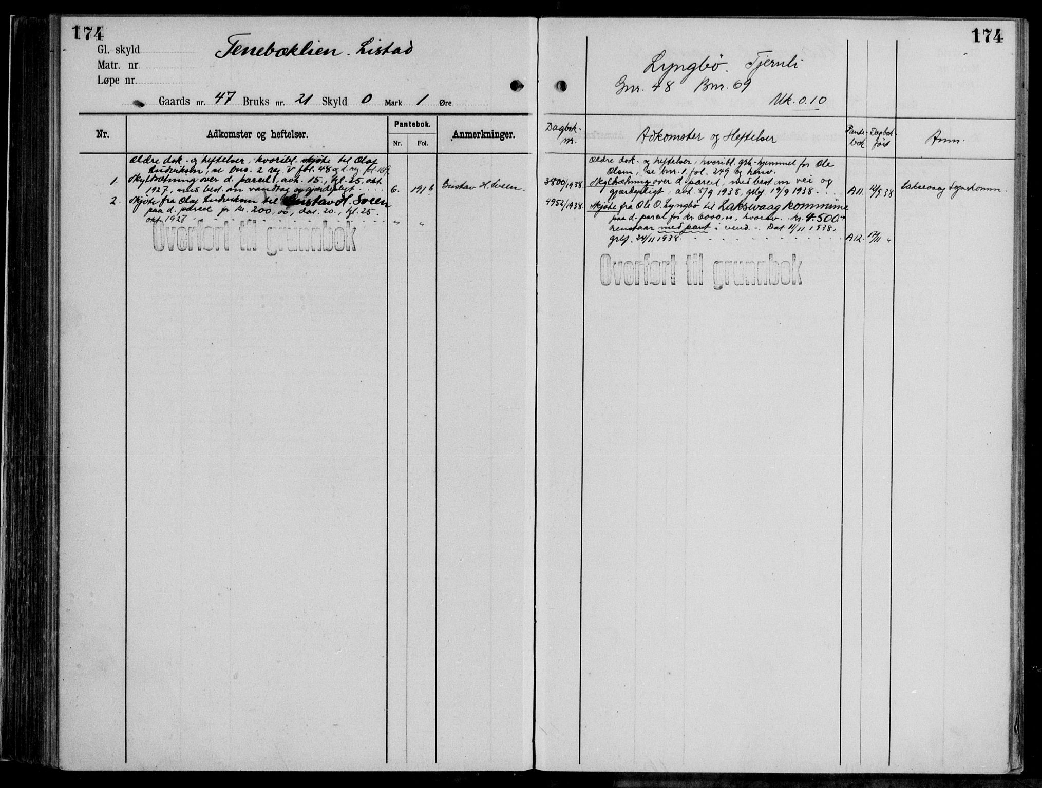 Midhordland sorenskriveri, AV/SAB-A-3001/1/G/Ga/Gab/L0111: Mortgage register no. II.A.b.111, p. 174