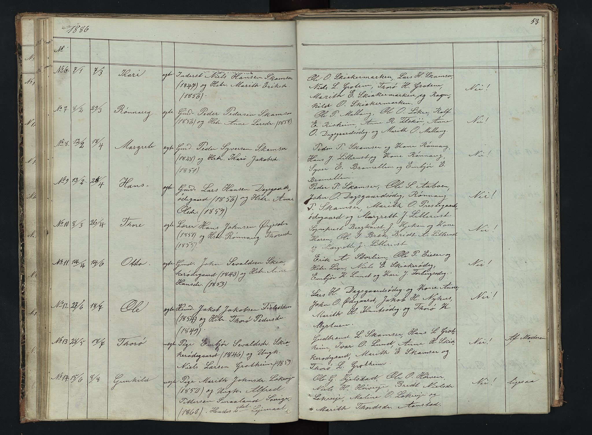 Skjåk prestekontor, SAH/PREST-072/H/Ha/Hab/L0002: Parish register (copy) no. 2, 1867-1894, p. 53