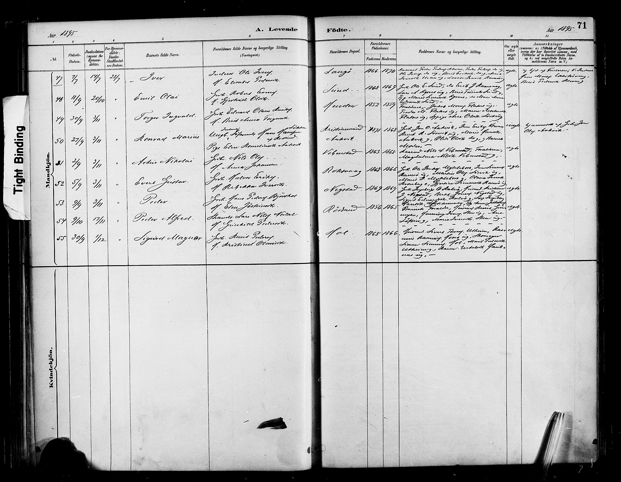 Ministerialprotokoller, klokkerbøker og fødselsregistre - Møre og Romsdal, AV/SAT-A-1454/569/L0819: Parish register (official) no. 569A05, 1885-1899, p. 71