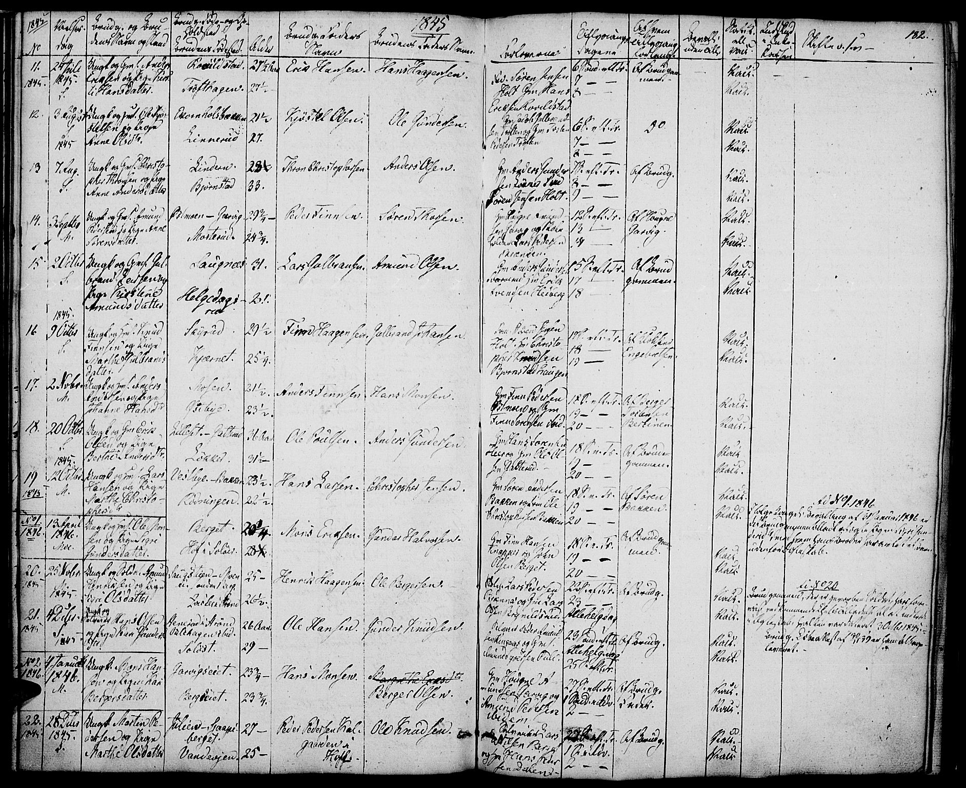 Nord-Odal prestekontor, AV/SAH-PREST-032/H/Ha/Haa/L0002: Parish register (official) no. 2, 1839-1850, p. 182