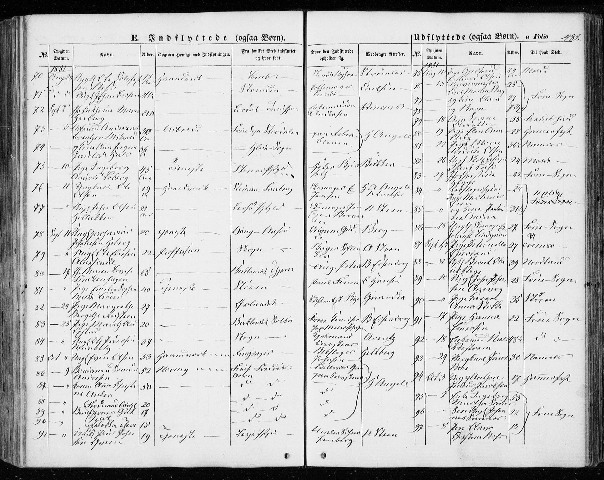Ministerialprotokoller, klokkerbøker og fødselsregistre - Sør-Trøndelag, SAT/A-1456/601/L0051: Parish register (official) no. 601A19, 1848-1857, p. 482