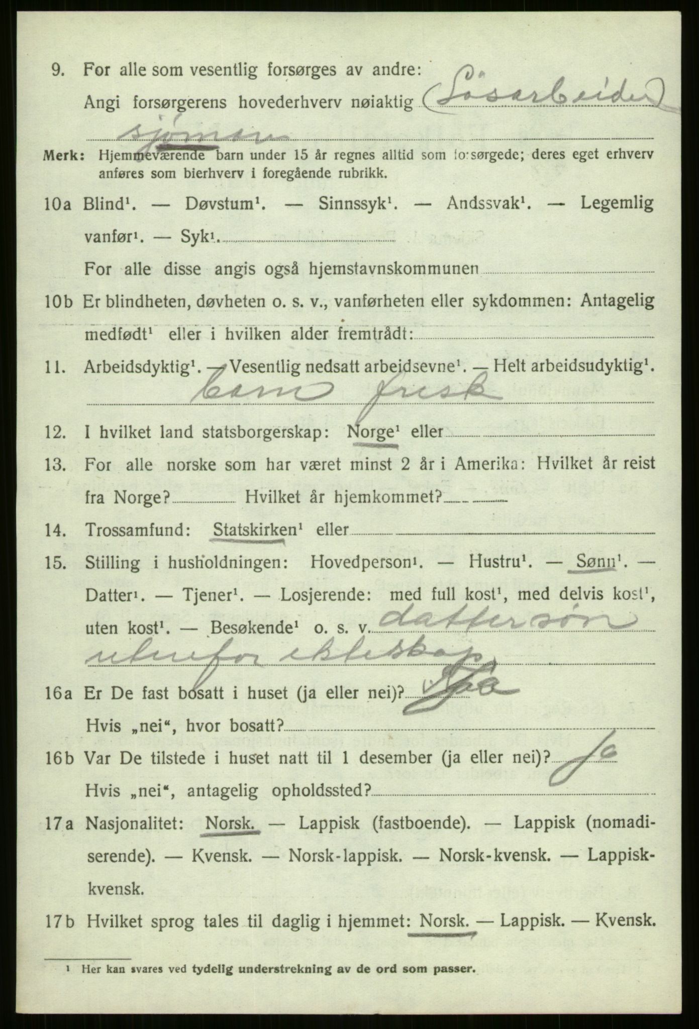 SATØ, 1920 census for Nordreisa, 1920, p. 2696