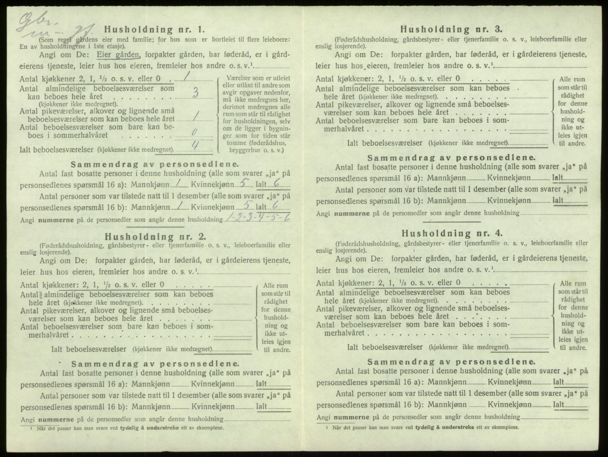 SAB, 1920 census for Davik, 1920, p. 722