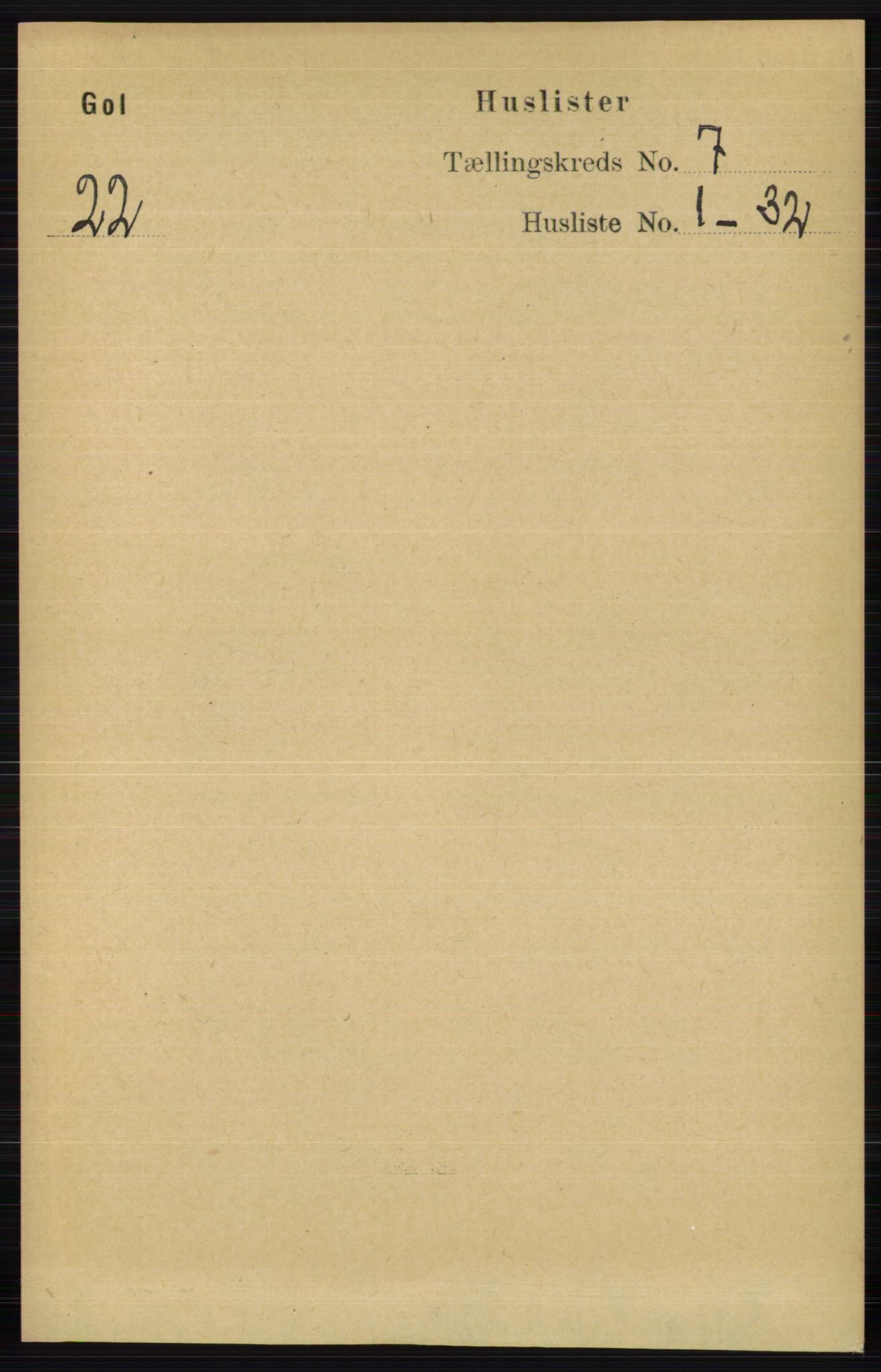 RA, 1891 census for 0617 Gol og Hemsedal, 1891, p. 2771
