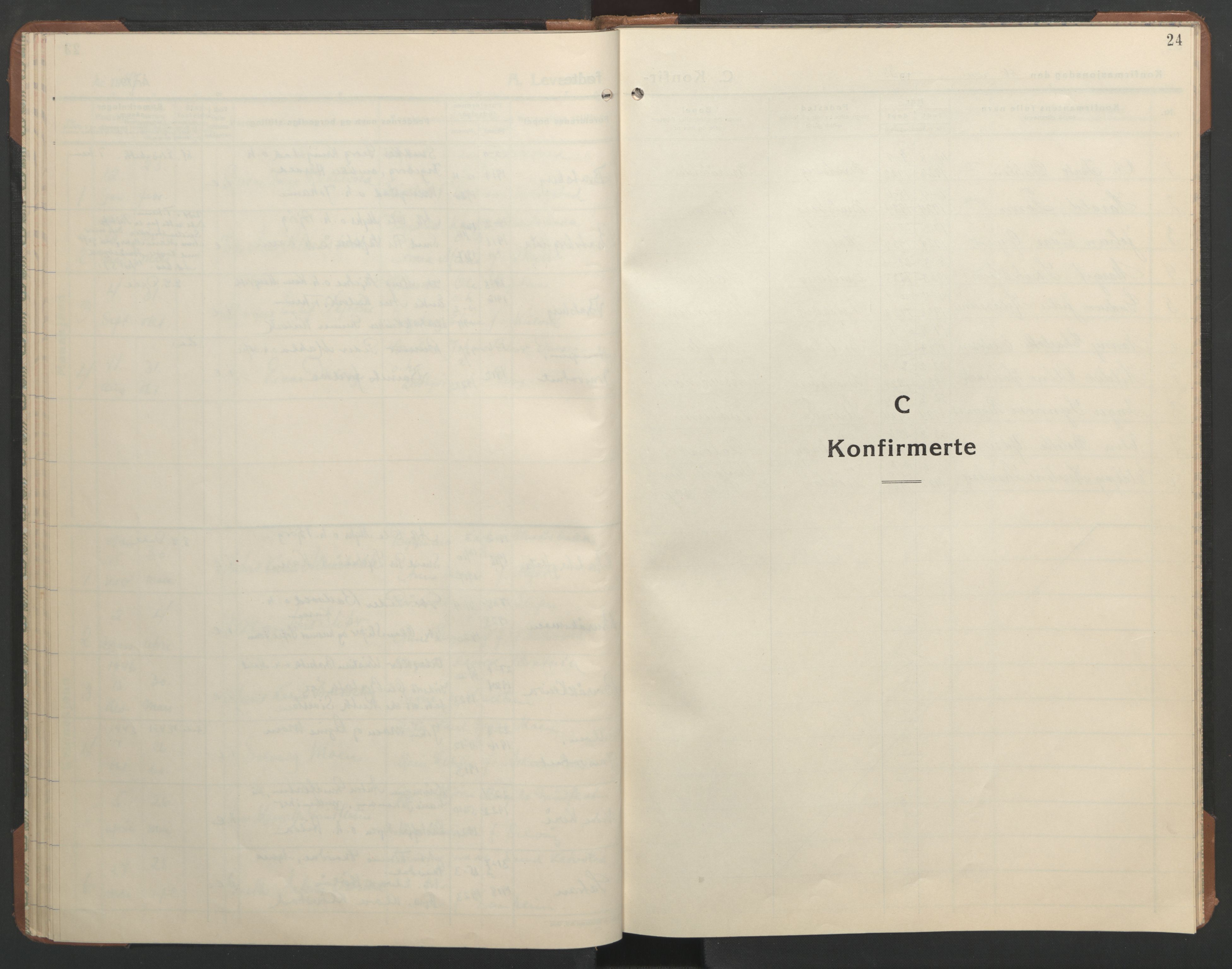 Ministerialprotokoller, klokkerbøker og fødselsregistre - Sør-Trøndelag, SAT/A-1456/608/L0343: Parish register (copy) no. 608C09, 1938-1952, p. 24