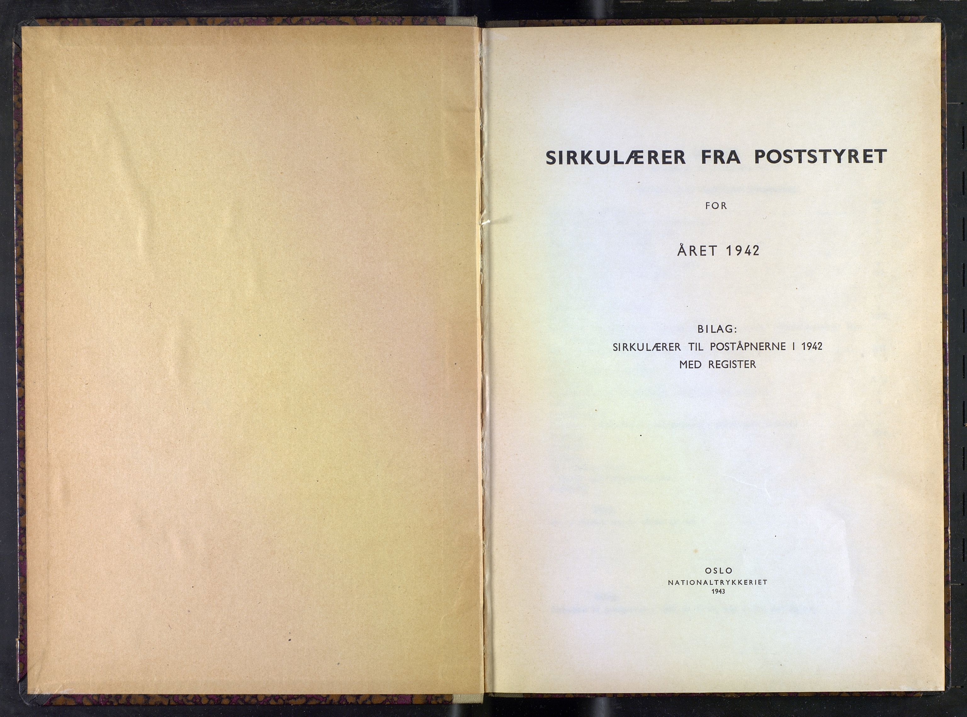 Norges Postmuseums bibliotek, NOPO/-/-/-: Sirkulærer fra Poststyret, 1942