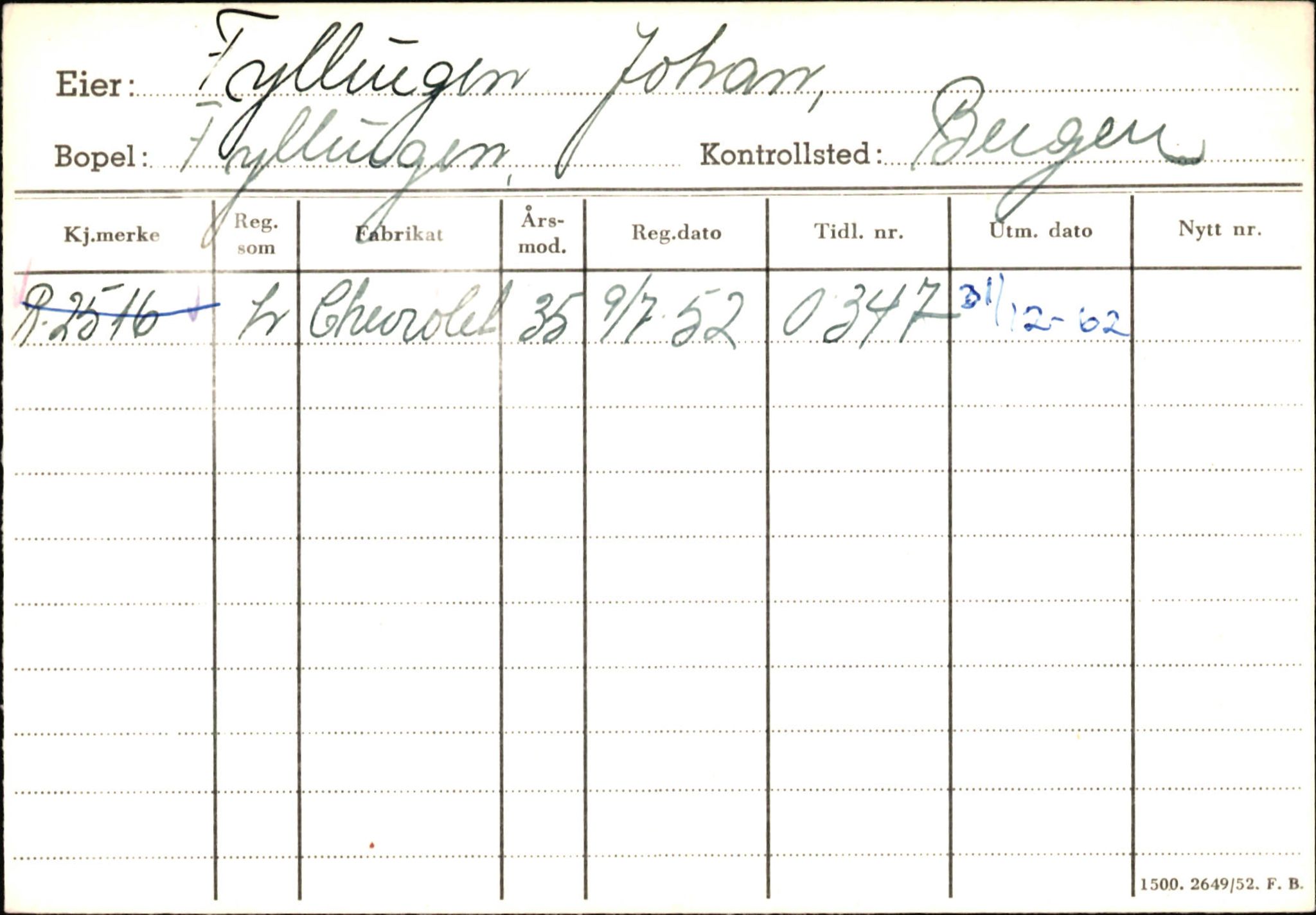 Statens vegvesen, Hordaland vegkontor, AV/SAB-A-5201/2/Ha/L0015: R-eierkort F-G, 1920-1971, p. 79