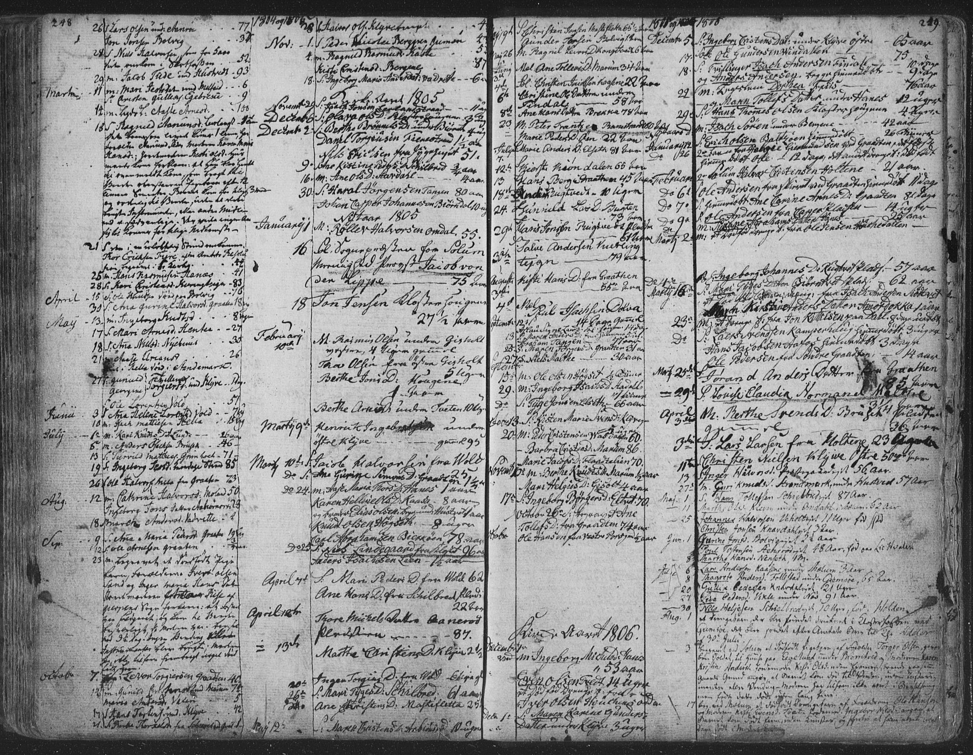 Solum kirkebøker, SAKO/A-306/F/Fa/L0003: Parish register (official) no. I 3, 1761-1814, p. 248-249