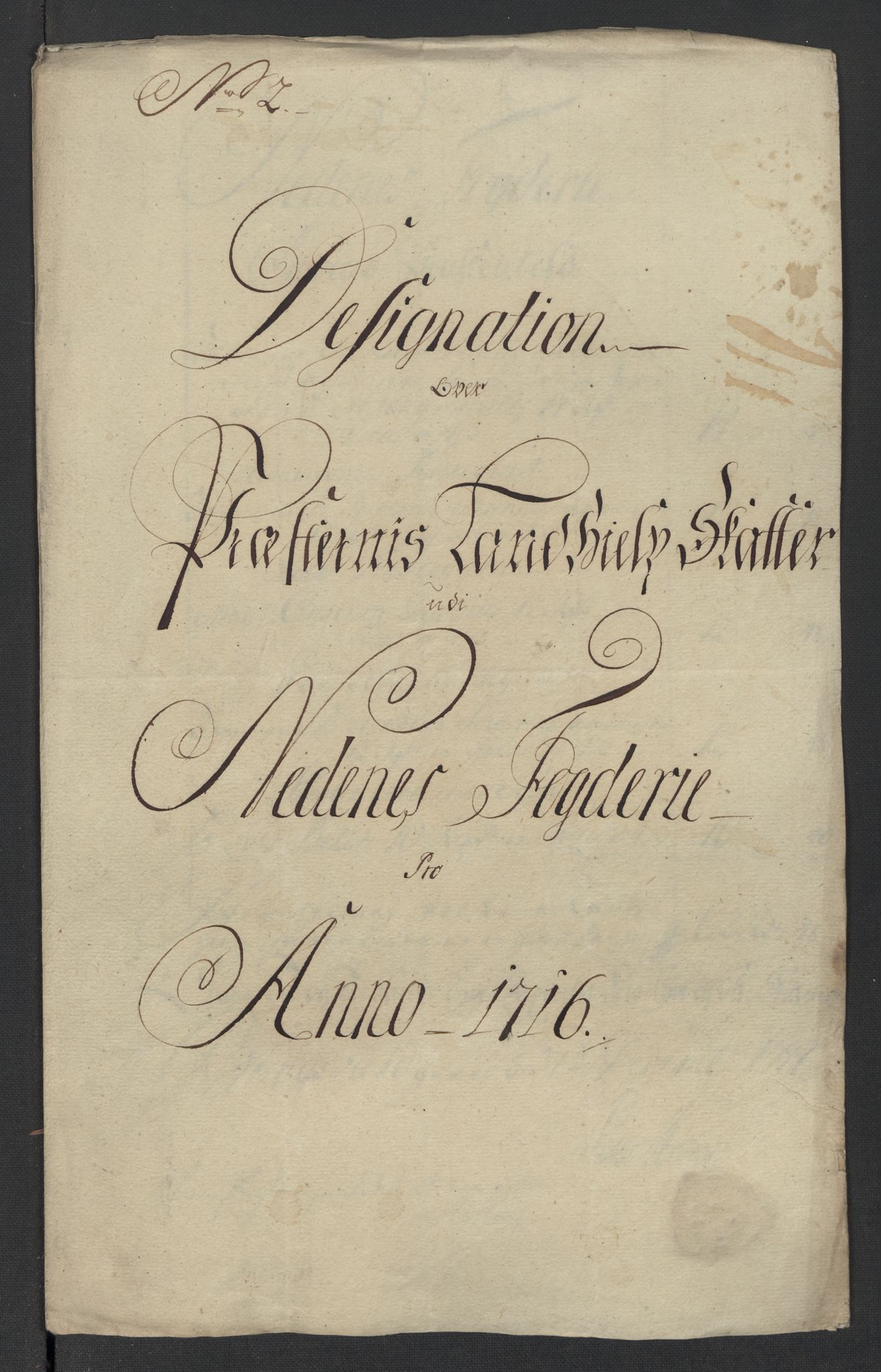 Rentekammeret inntil 1814, Reviderte regnskaper, Fogderegnskap, AV/RA-EA-4092/R39/L2325: Fogderegnskap Nedenes, 1716, p. 124