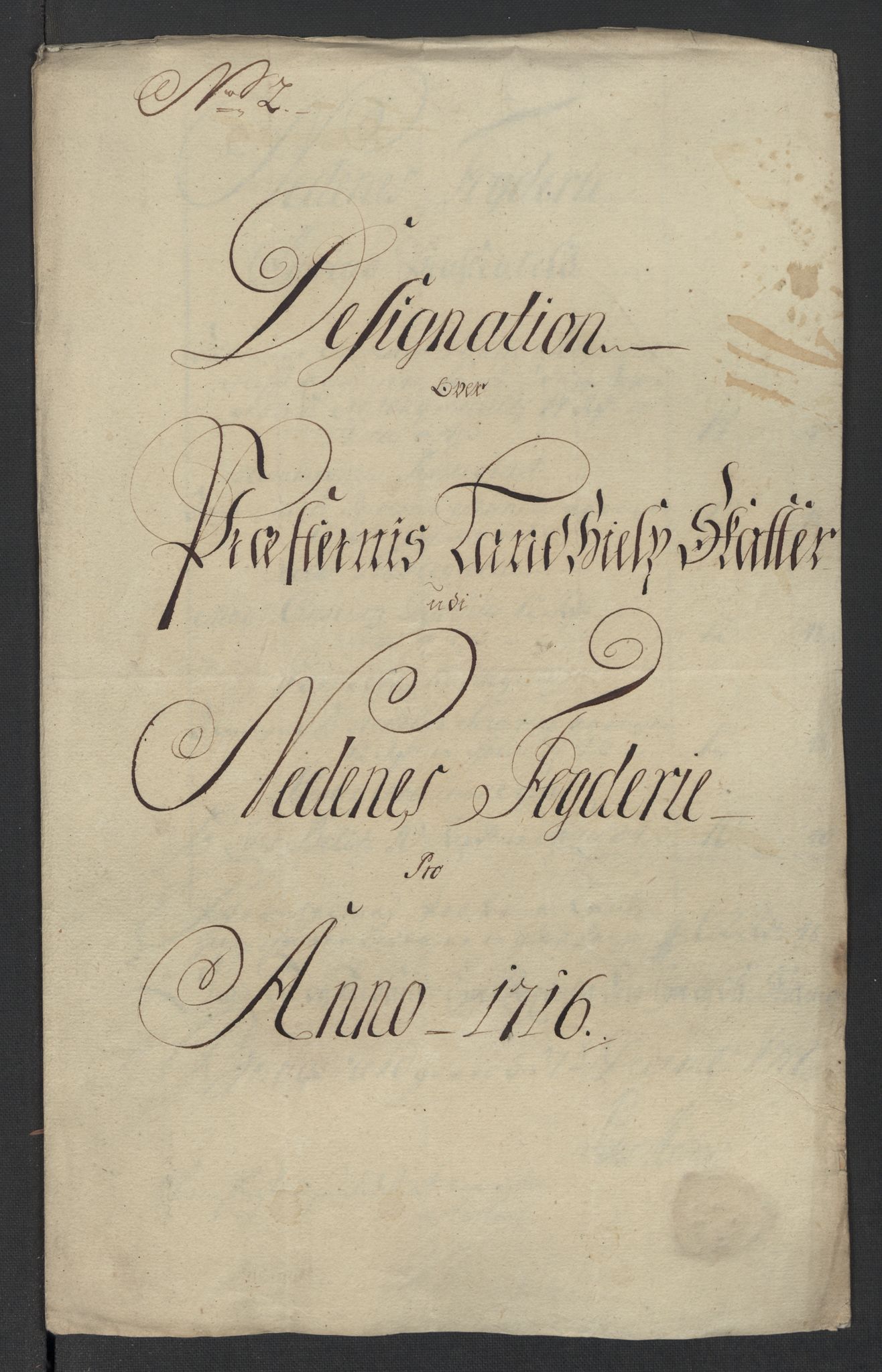 Rentekammeret inntil 1814, Reviderte regnskaper, Fogderegnskap, RA/EA-4092/R39/L2325: Fogderegnskap Nedenes, 1716, p. 124