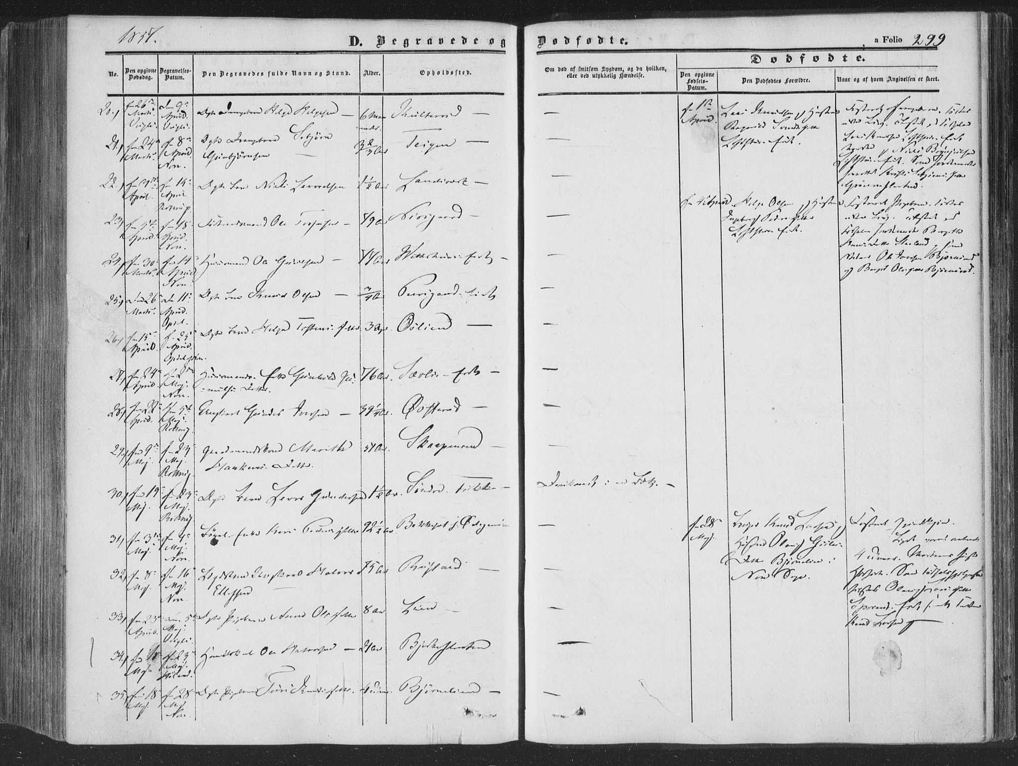 Rollag kirkebøker, AV/SAKO-A-240/F/Fa/L0008: Parish register (official) no. I 8, 1847-1860, p. 299