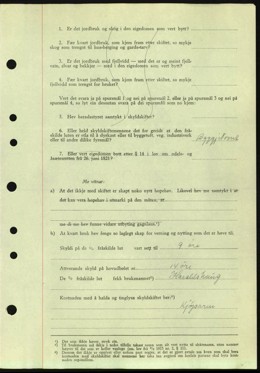 Midhordland sorenskriveri, SAB/A-3001/1/G/Gb/Gbj/L0019: Mortgage book no. A37-38, 1944-1945, Diary no: : 1305/1945