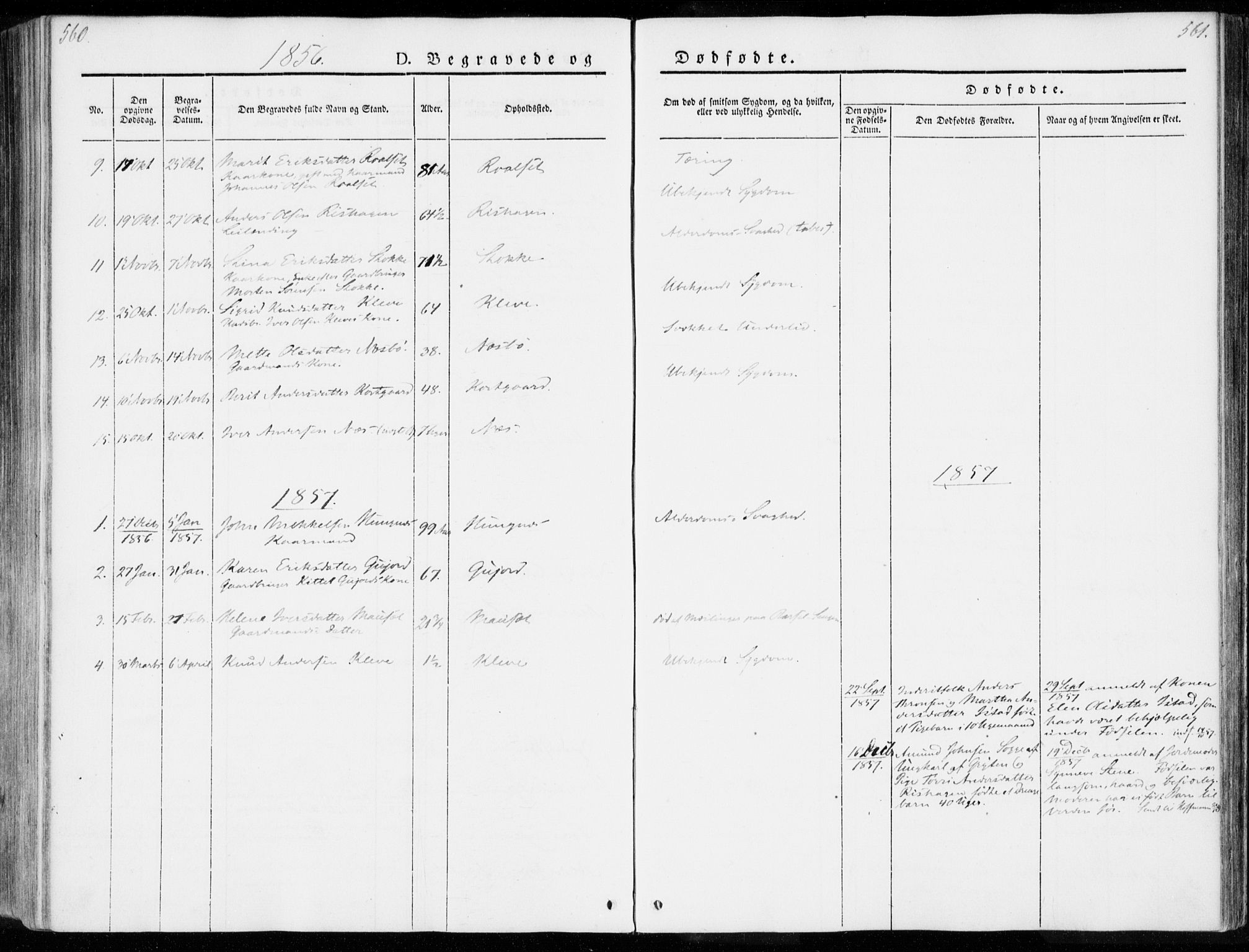 Ministerialprotokoller, klokkerbøker og fødselsregistre - Møre og Romsdal, SAT/A-1454/557/L0680: Parish register (official) no. 557A02, 1843-1869, p. 560-561