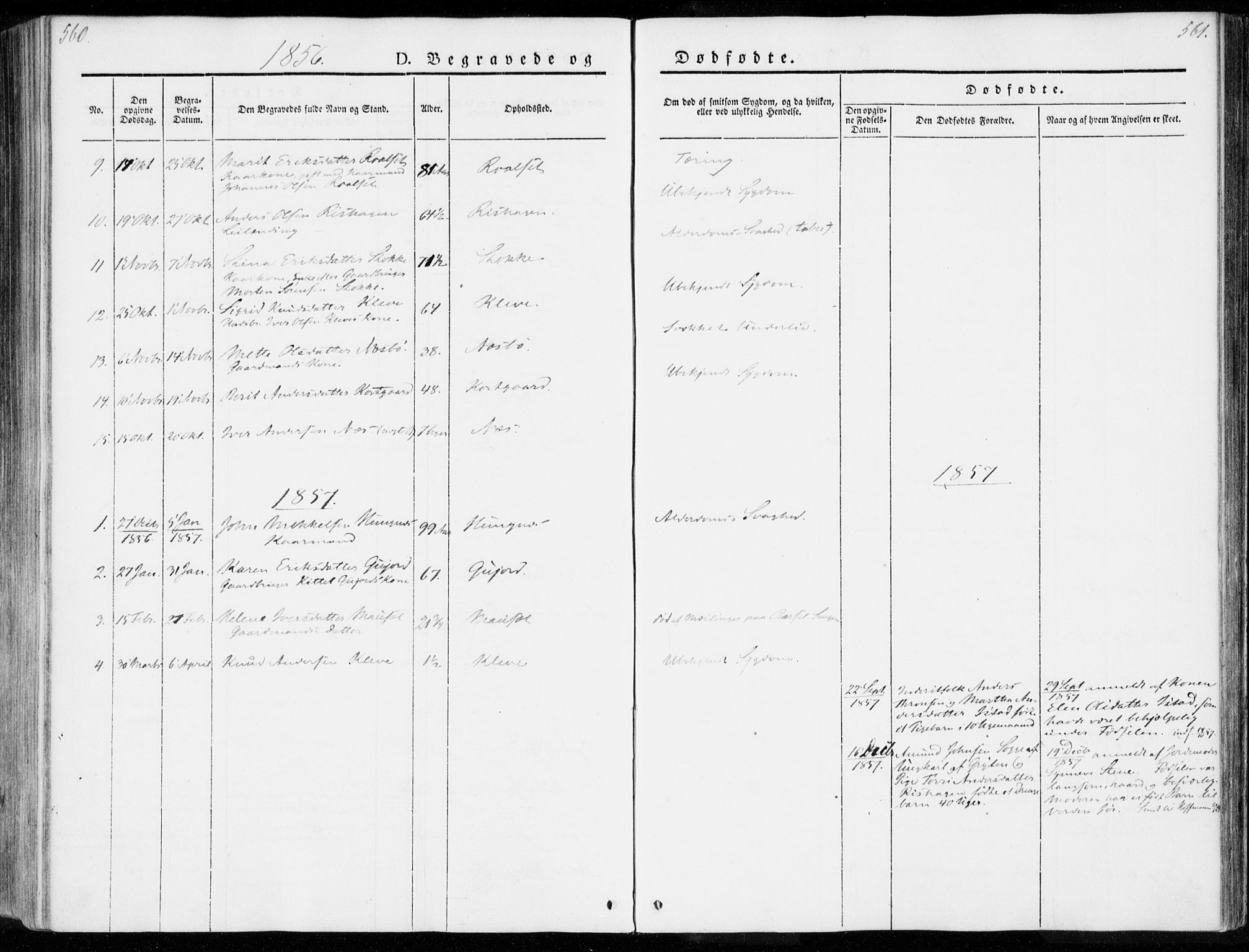 Ministerialprotokoller, klokkerbøker og fødselsregistre - Møre og Romsdal, AV/SAT-A-1454/557/L0680: Parish register (official) no. 557A02, 1843-1869, p. 560-561