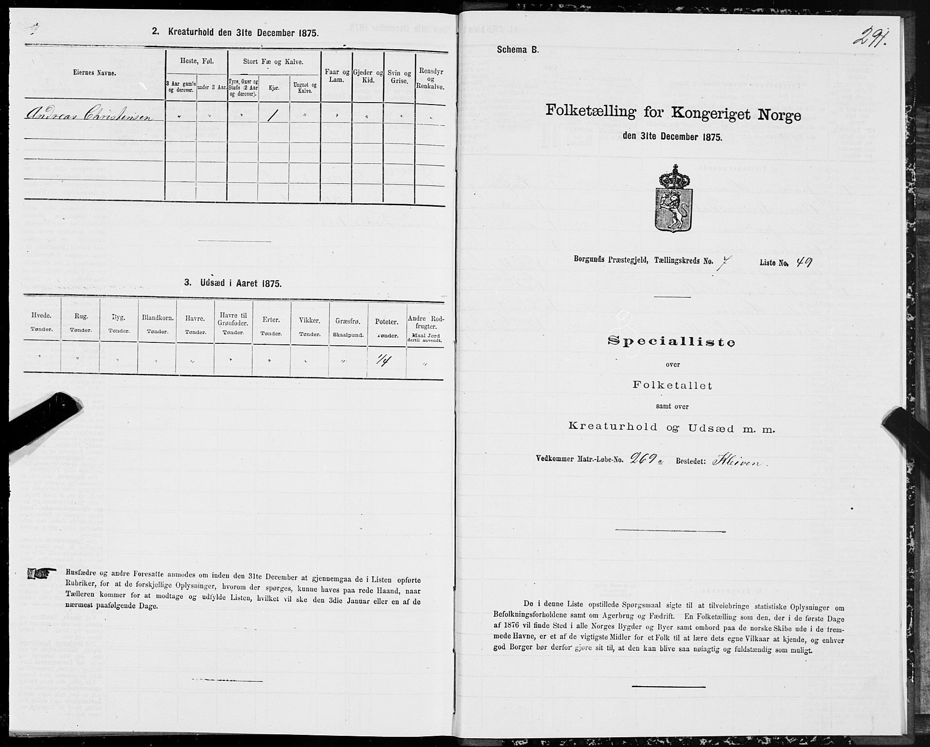 SAT, 1875 census for 1531P Borgund, 1875, p. 4291