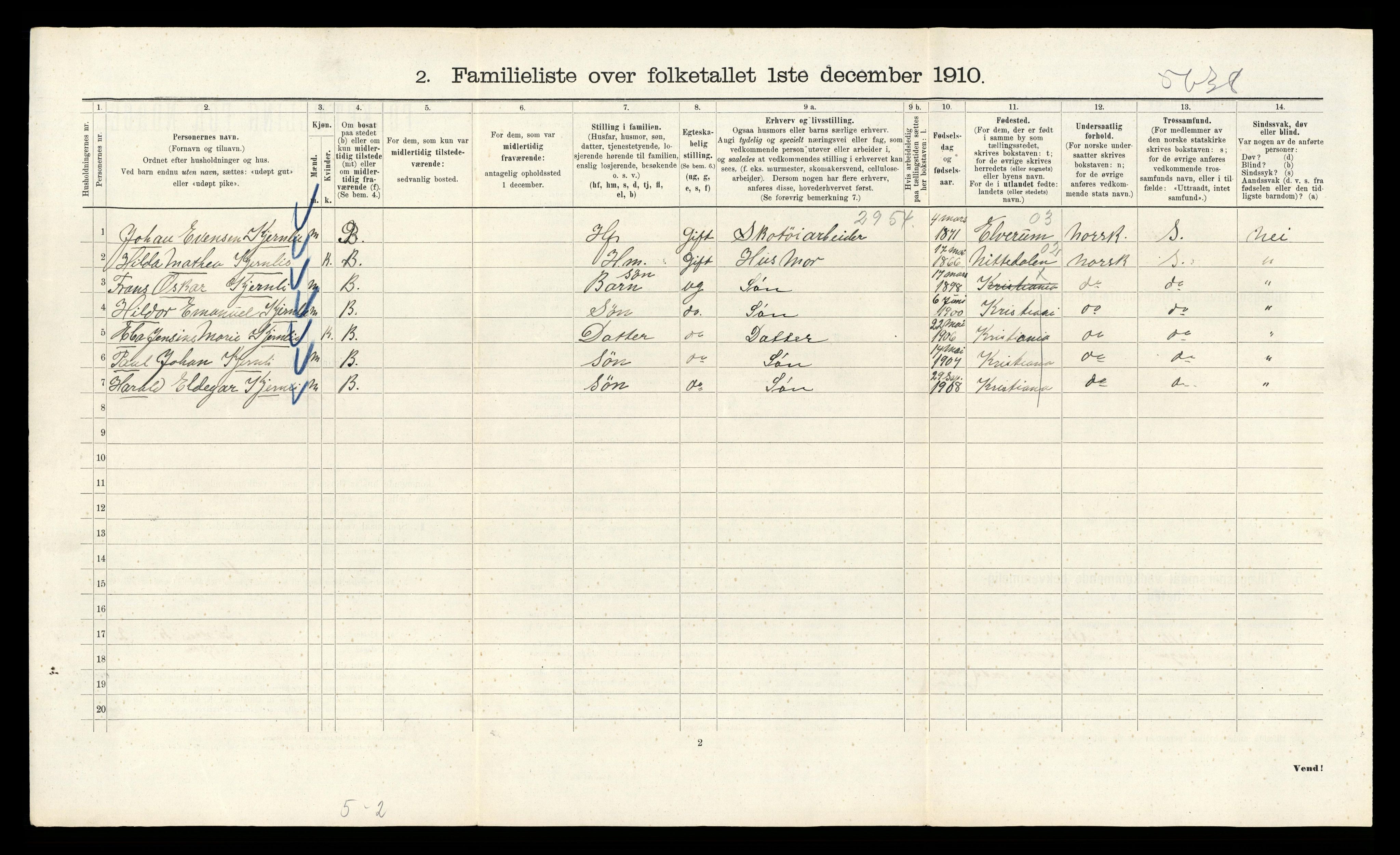 RA, 1910 census for Kristiania, 1910, p. 63478