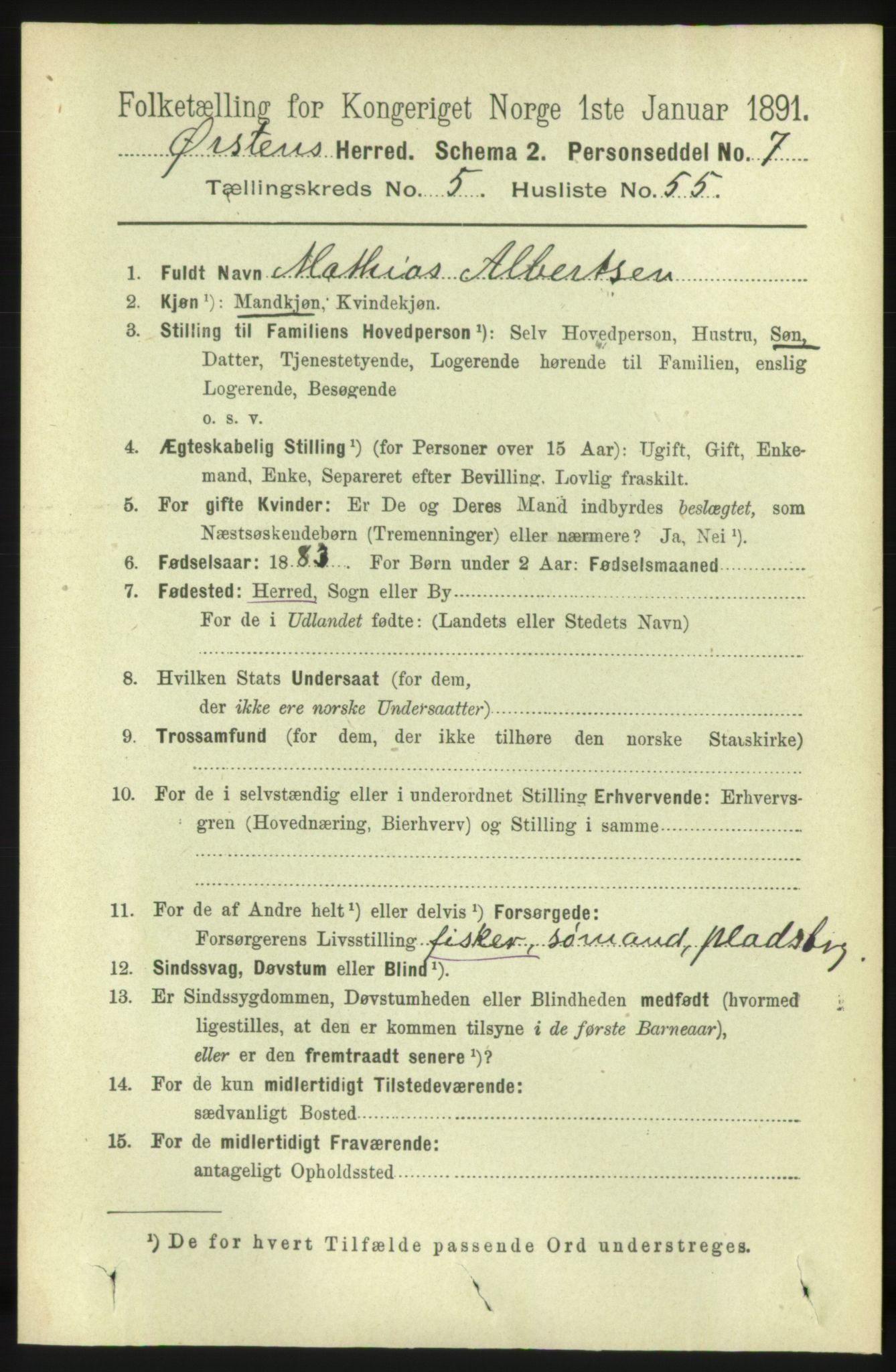 RA, 1891 census for 1520 Ørsta, 1891, p. 2598