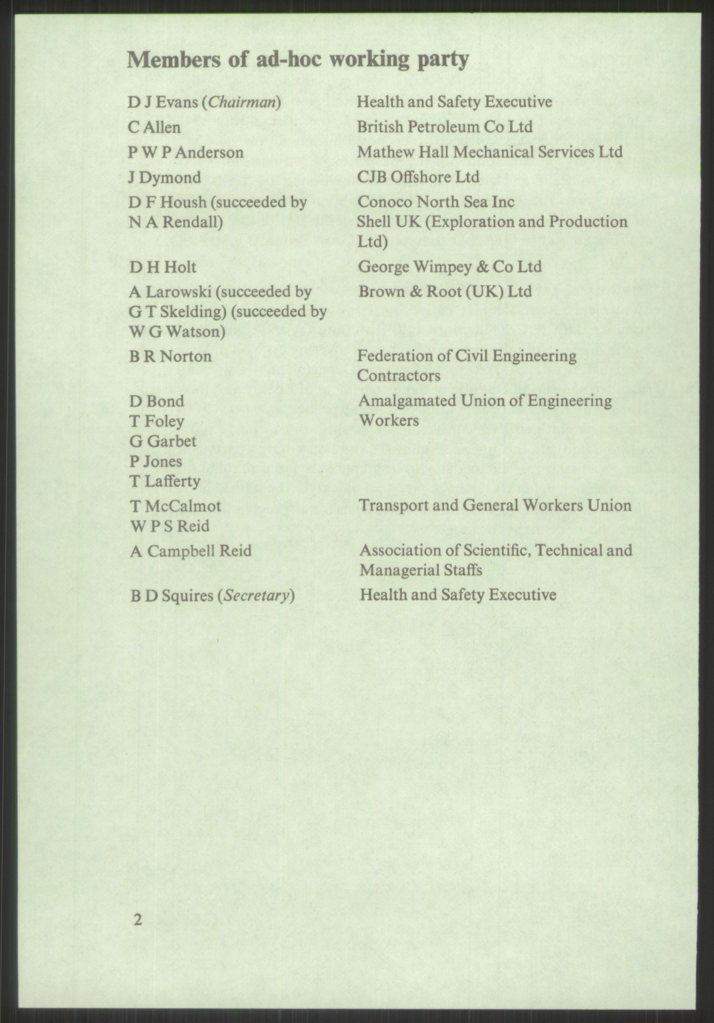 Justisdepartementet, Granskningskommisjonen ved Alexander Kielland-ulykken 27.3.1980, AV/RA-S-1165/D/L0015: L Health and Safety Executive (Doku.liste + L1 av 1)/M Lloyds Register (Doku.liste + M1-M5 av 10)/ N Redningsutstyr (Doku.liste + N1-N43 av 43) , 1980-1981, p. 14