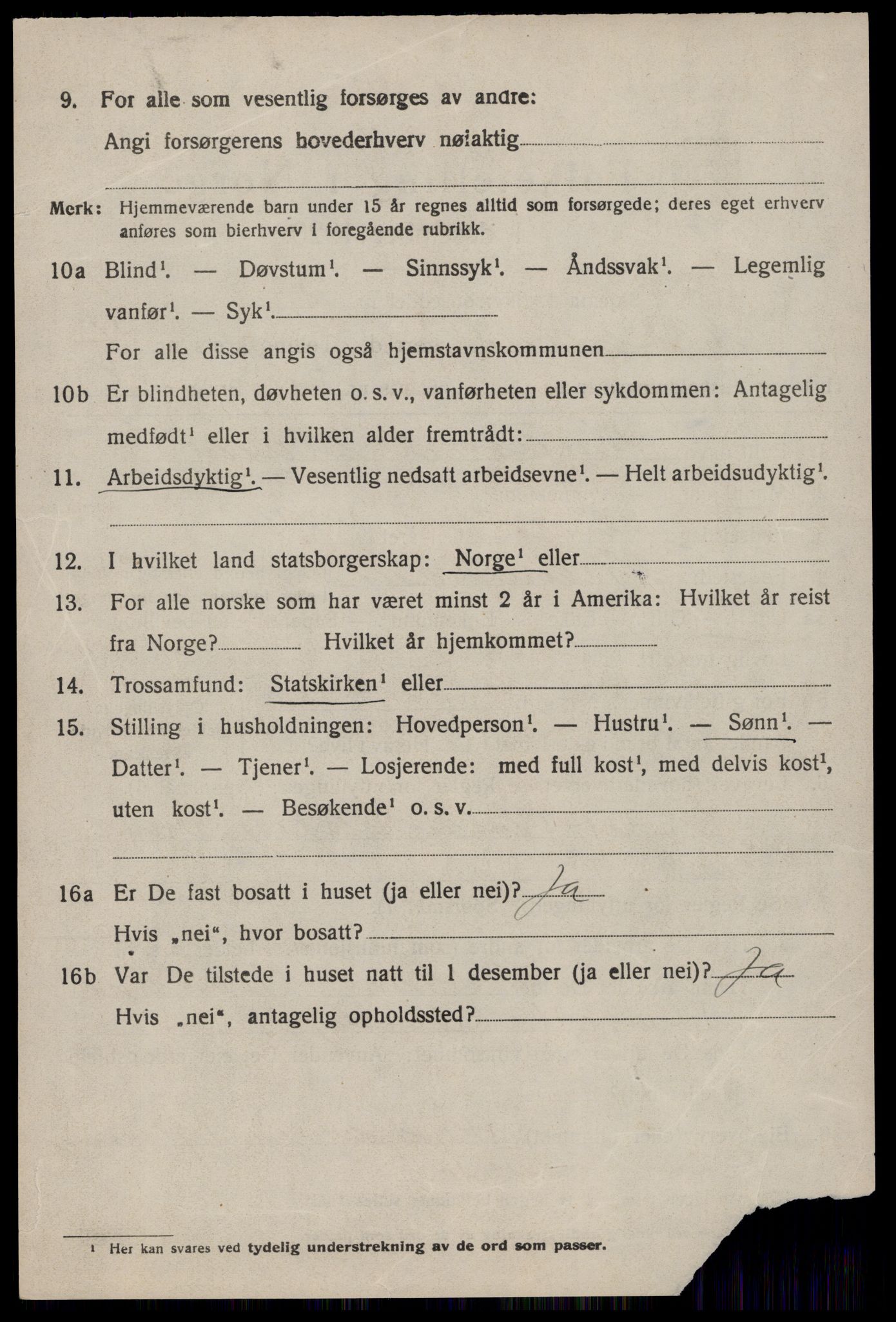 SAST, 1920 census for Nedstrand, 1920, p. 2022