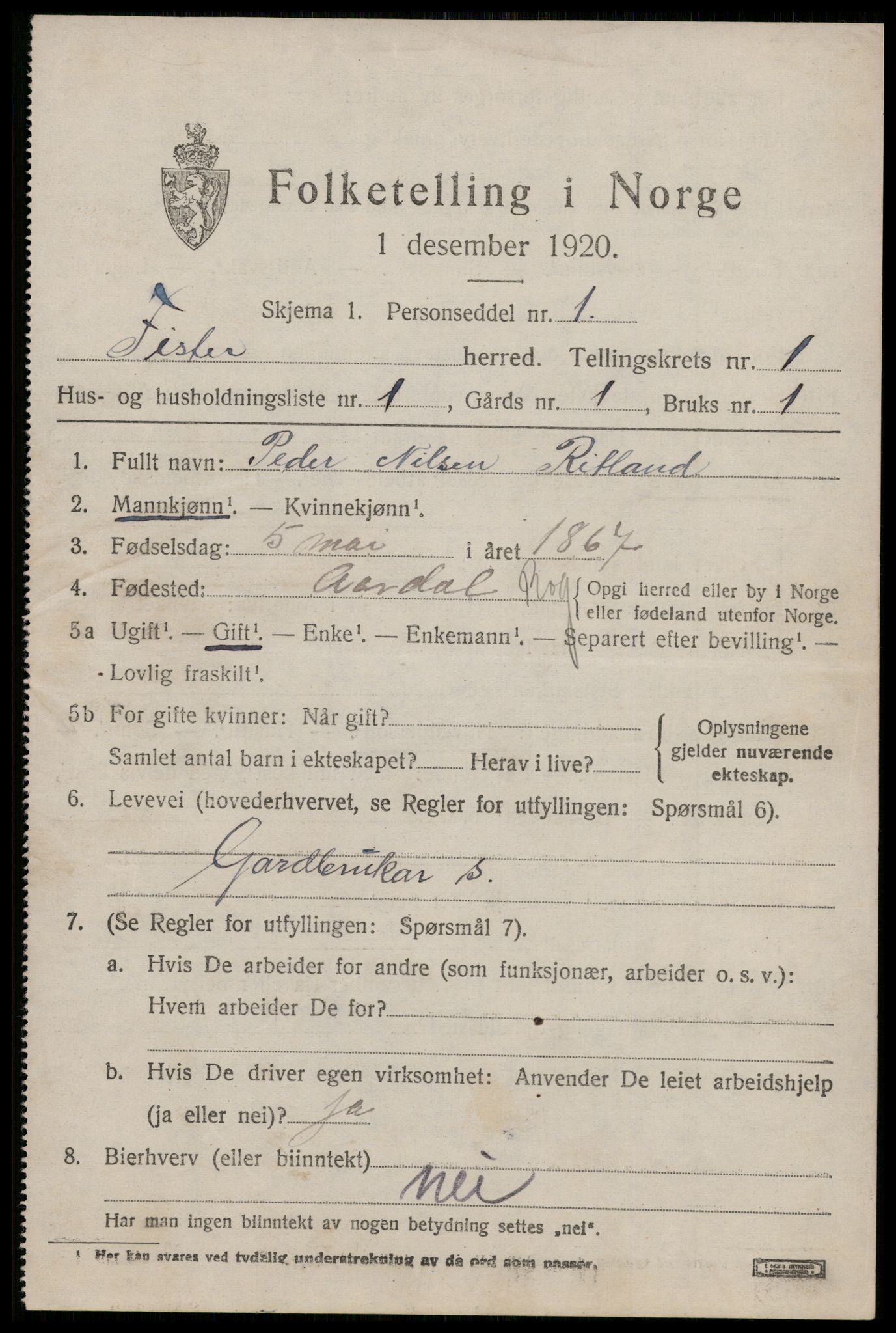 SAST, 1920 census for Fister, 1920, p. 371