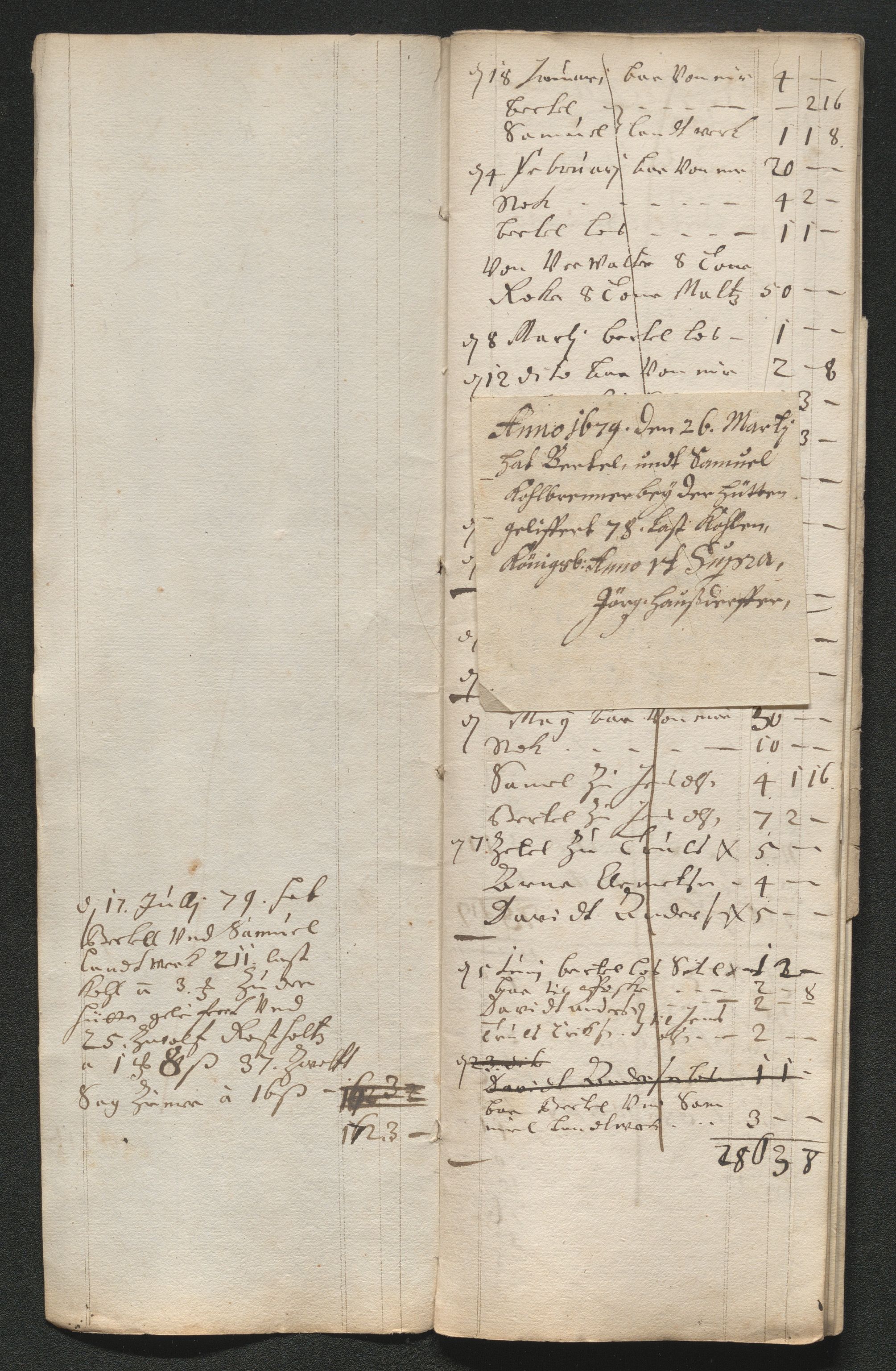 Kongsberg Sølvverk 1623-1816, AV/SAKO-EA-3135/001/D/Dc/Dcd/L0046: Utgiftsregnskap for gruver m.m., 1679, p. 238