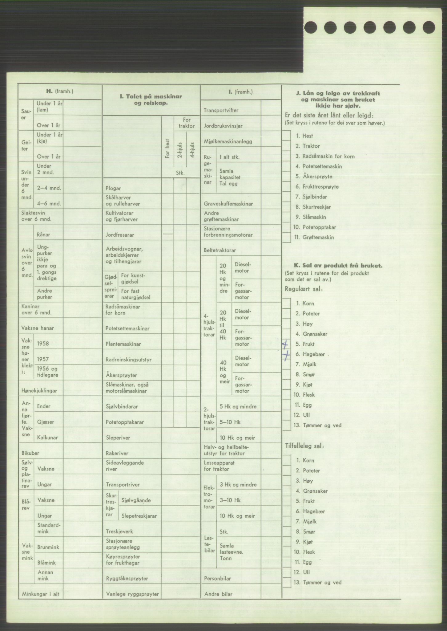 Statistisk sentralbyrå, Næringsøkonomiske emner, Jordbruk, skogbruk, jakt, fiske og fangst, AV/RA-S-2234/G/Gd/L0373: Rogaland: 1130 Strand (kl. 1-2), 1131 Årdal og 1132 Fister, 1959, p. 1436