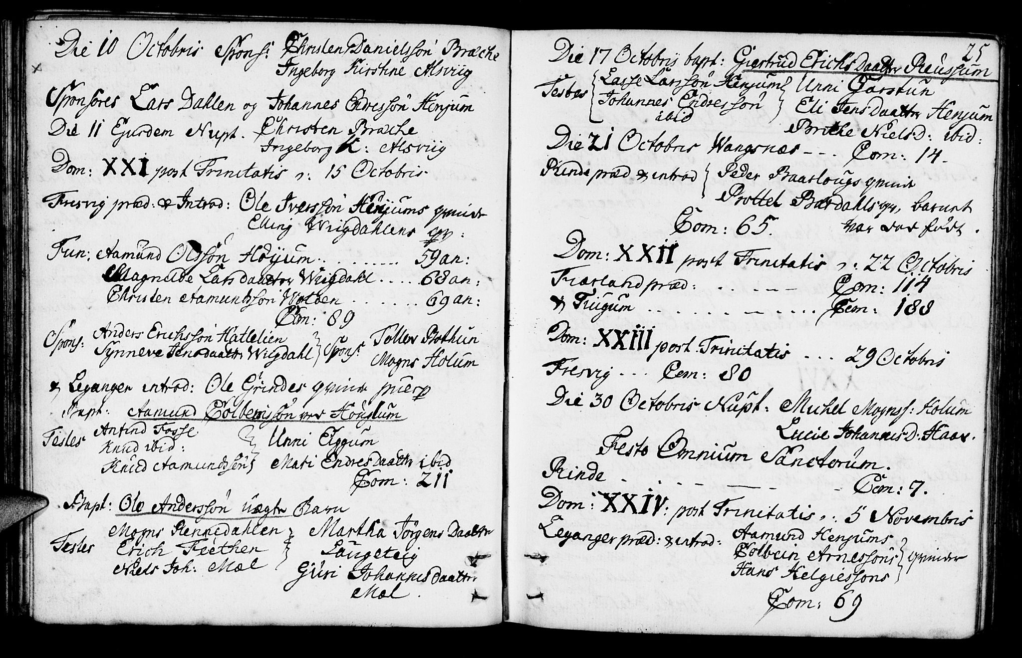 Leikanger sokneprestembete, SAB/A-81001: Parish register (official) no. A 3, 1756-1770, p. 25
