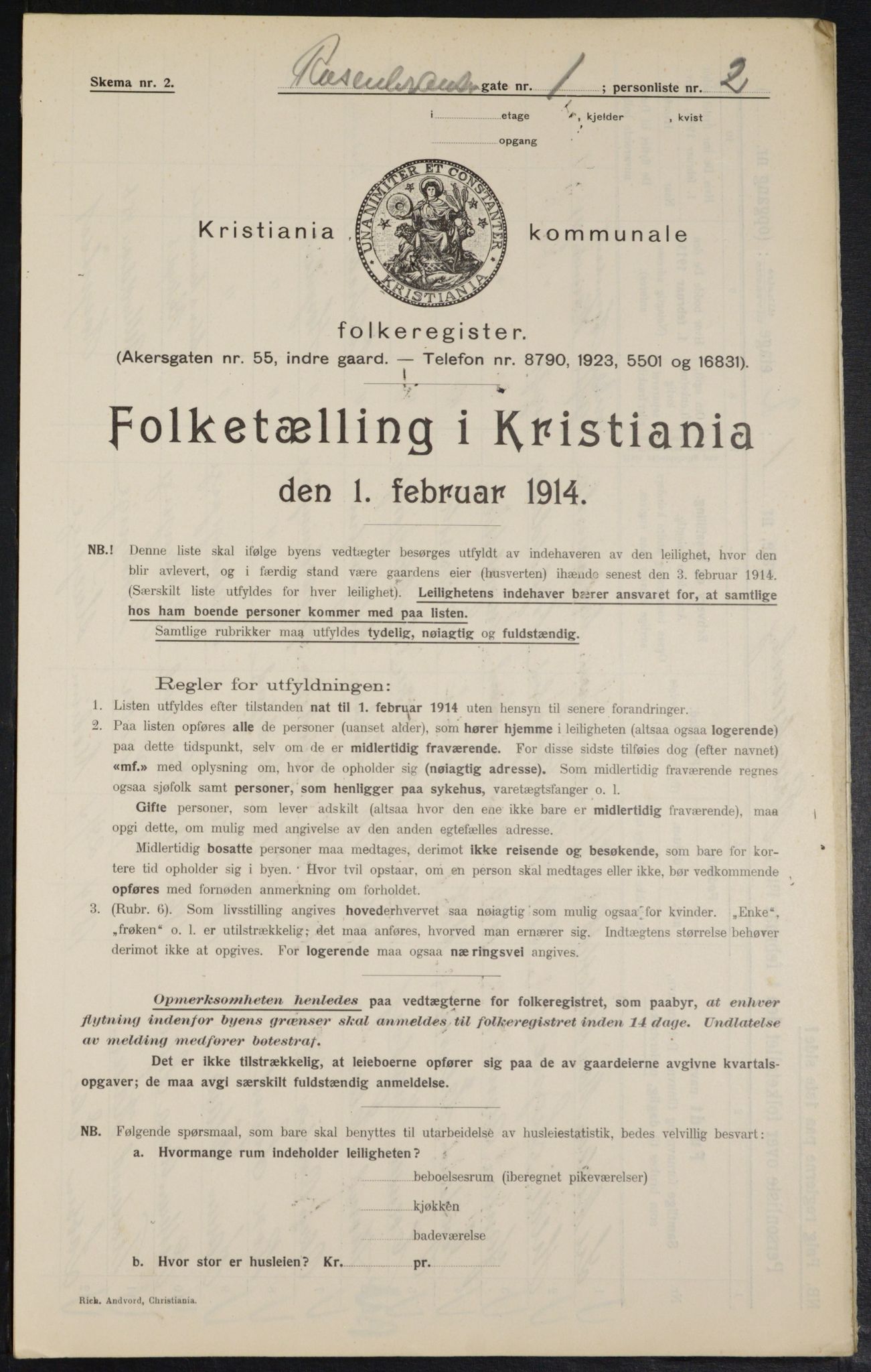 OBA, Municipal Census 1914 for Kristiania, 1914, p. 83680