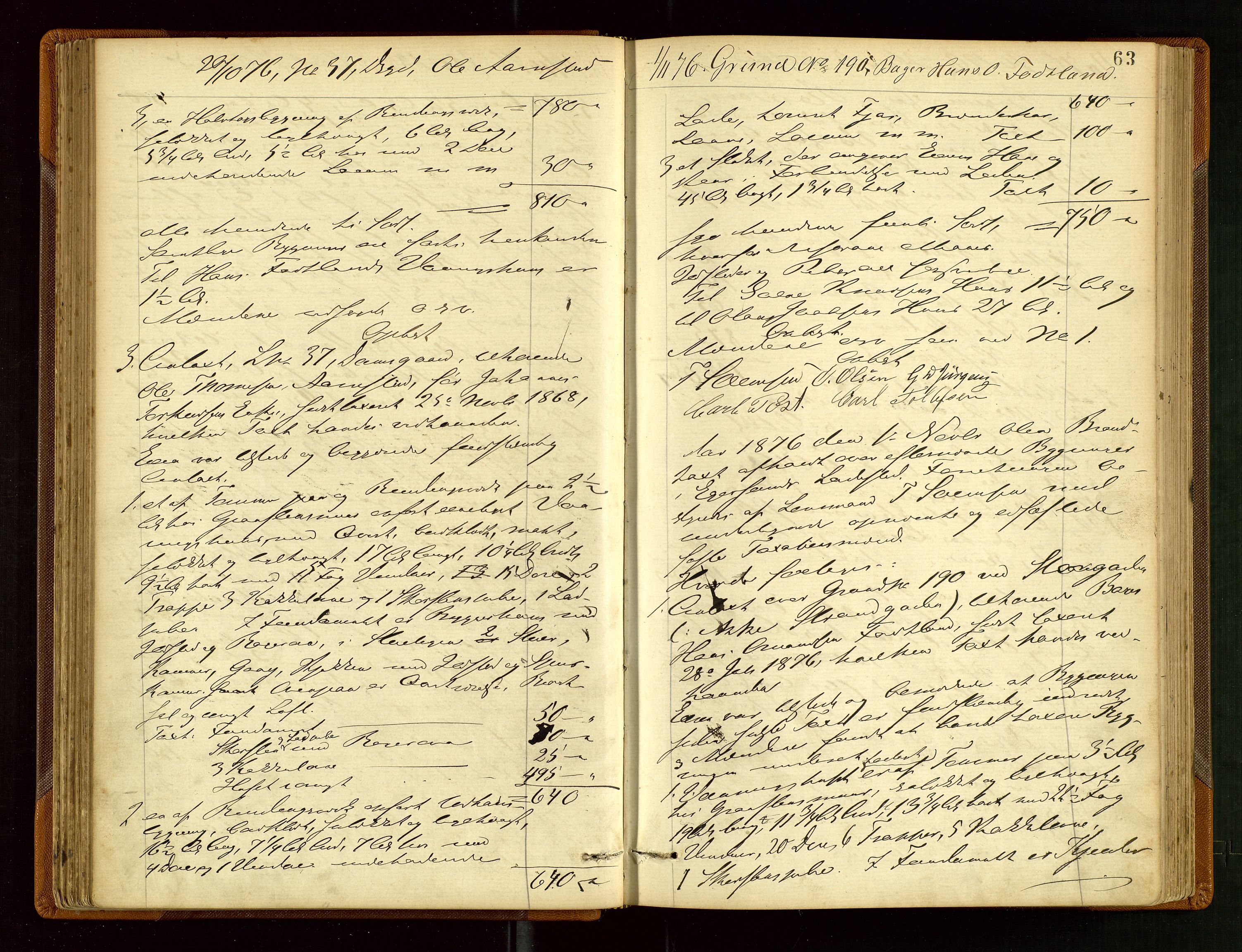 Eigersund lensmannskontor, AV/SAST-A-100171/God/L0003: "Brandtaxationsprotokol", 1874-1886, p. 62b-63a