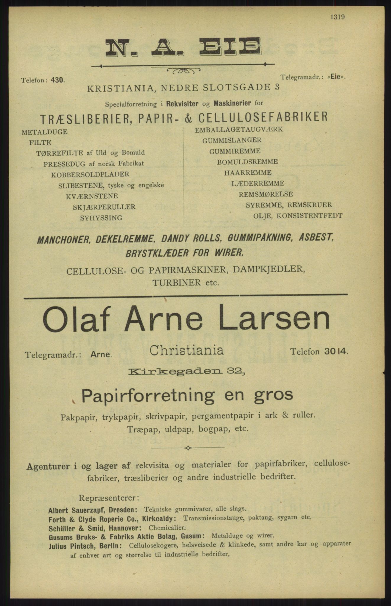 Kristiania/Oslo adressebok, PUBL/-, 1904, p. 1319