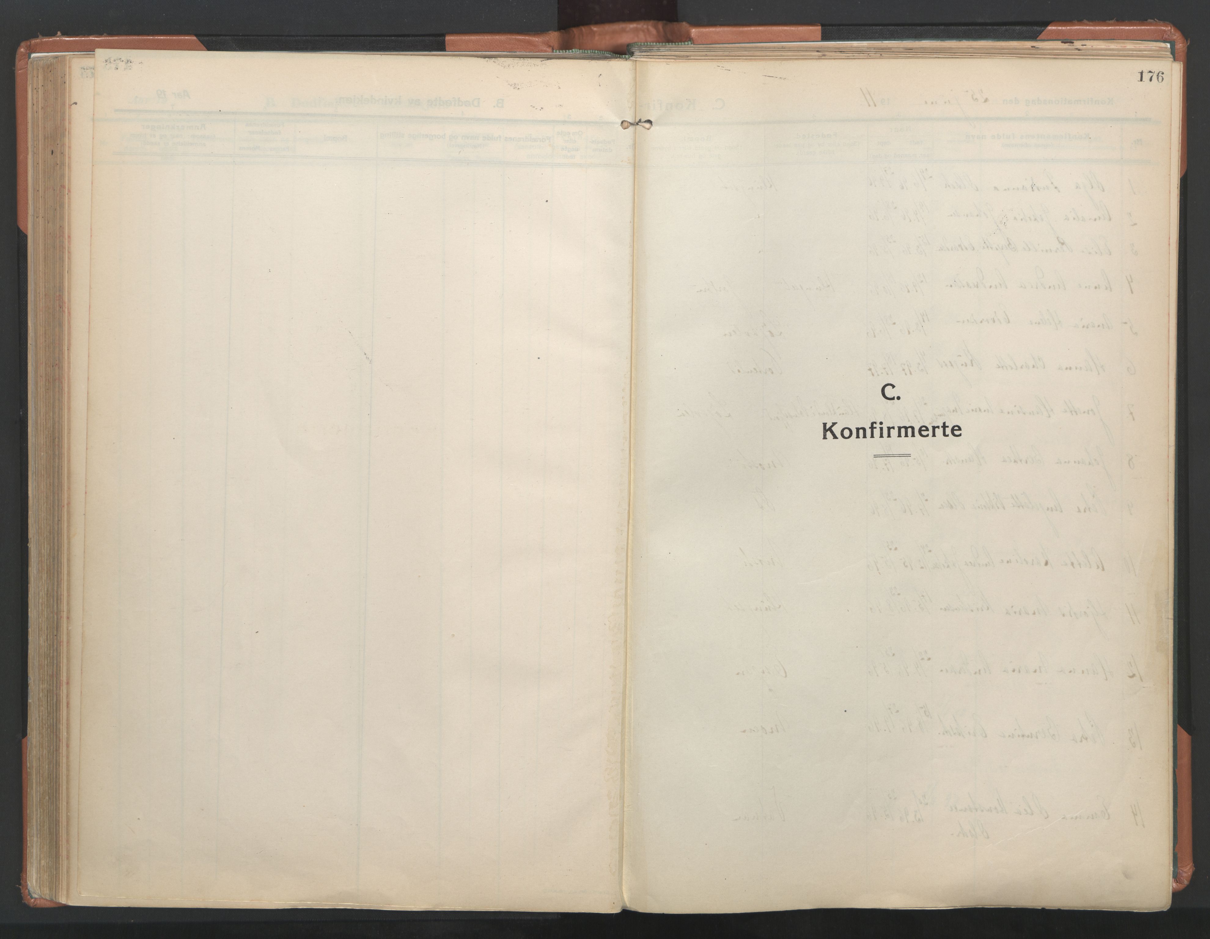 Ministerialprotokoller, klokkerbøker og fødselsregistre - Nordland, SAT/A-1459/849/L0698: Parish register (official) no. 849A09, 1911-1924, p. 176