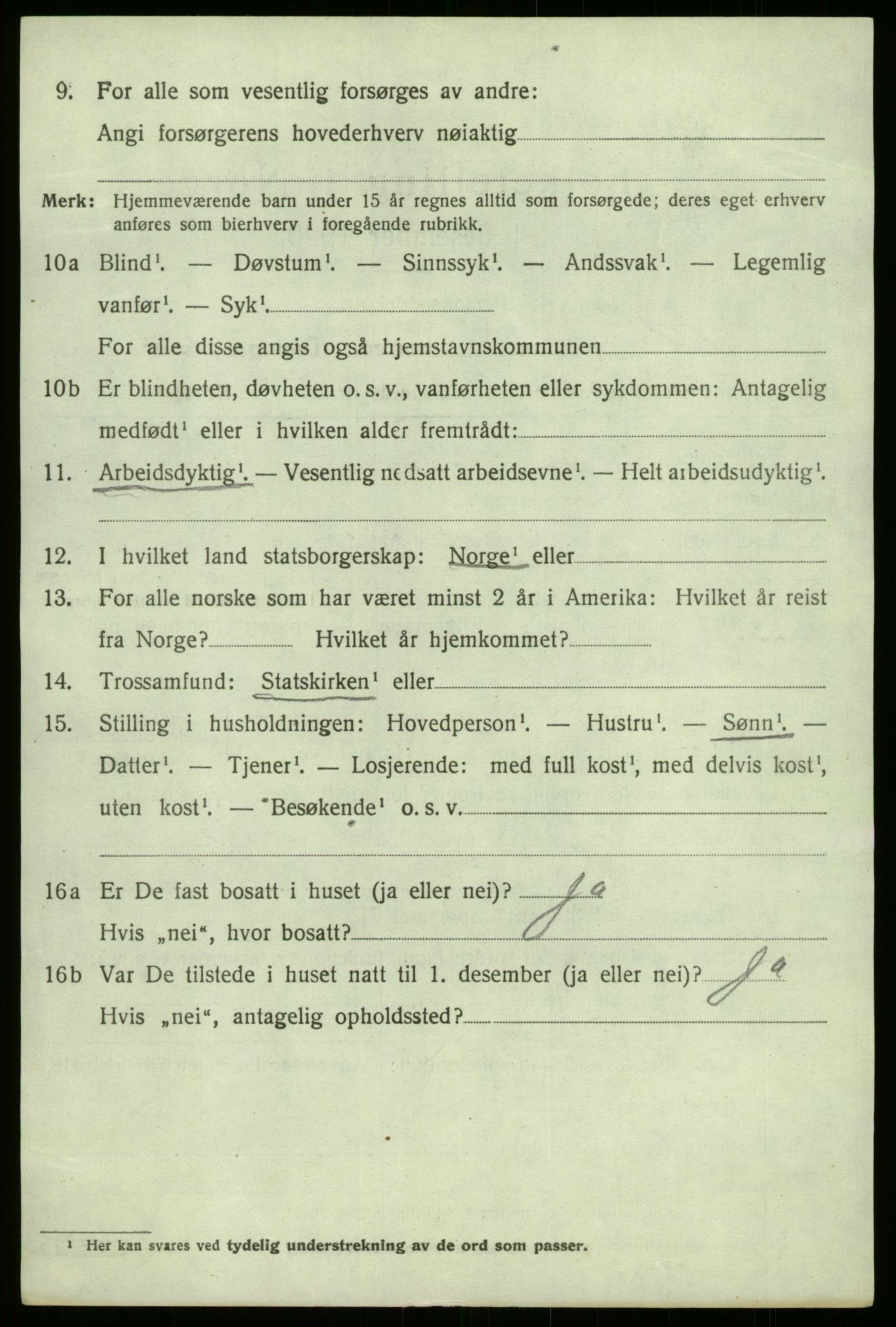 SAB, 1920 census for Kyrkjebø, 1920, p. 2922