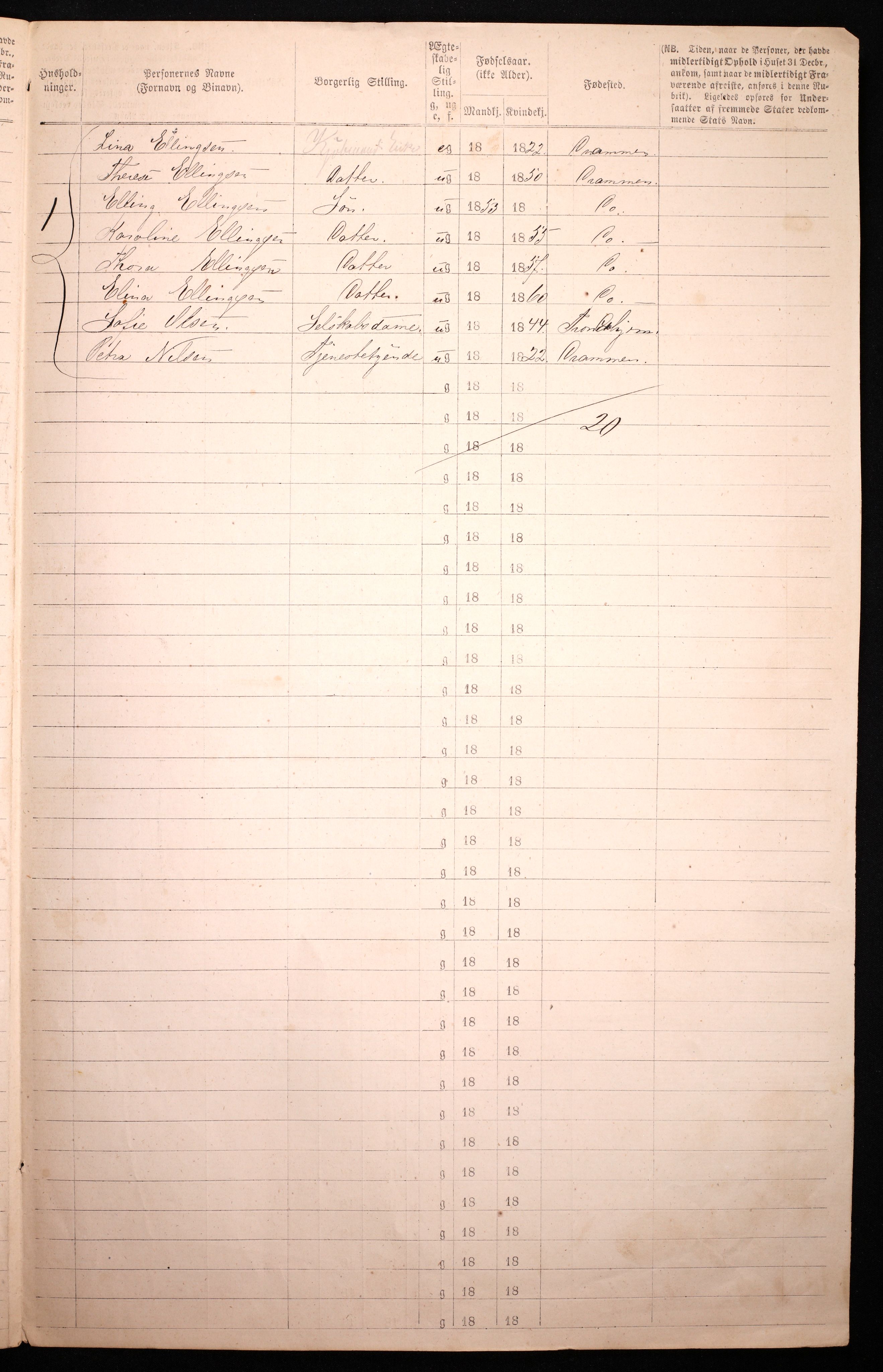 RA, 1870 census for 0301 Kristiania, 1870, p. 598