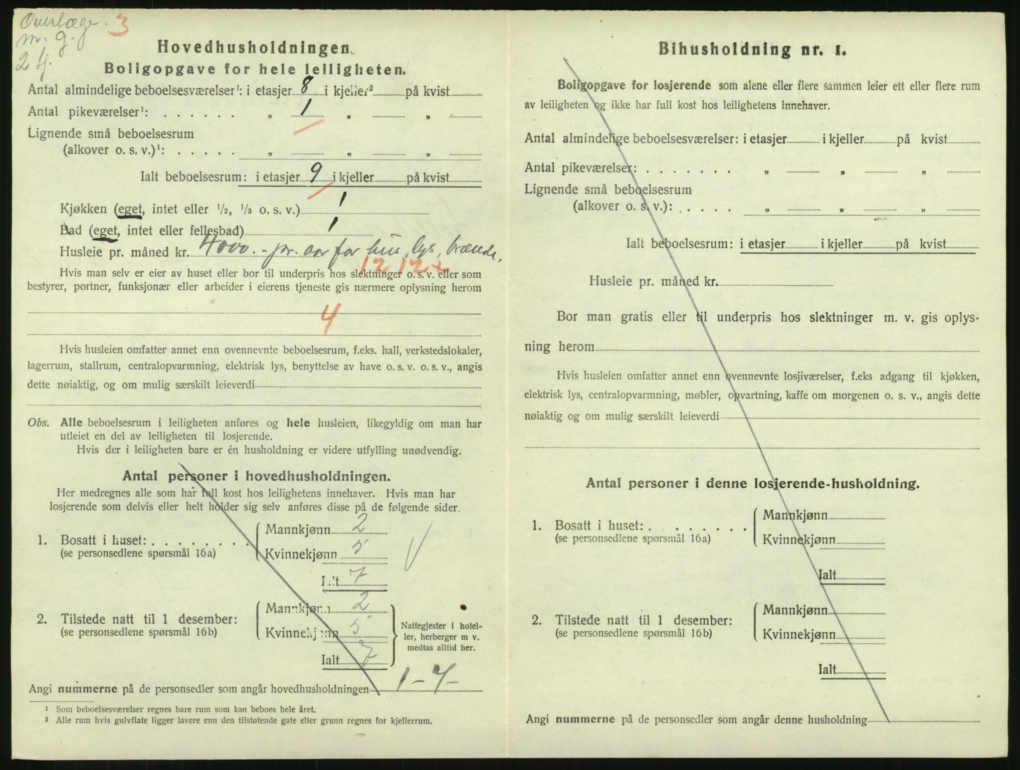 SAH, 1920 census for Lillehammer, 1920, p. 1487
