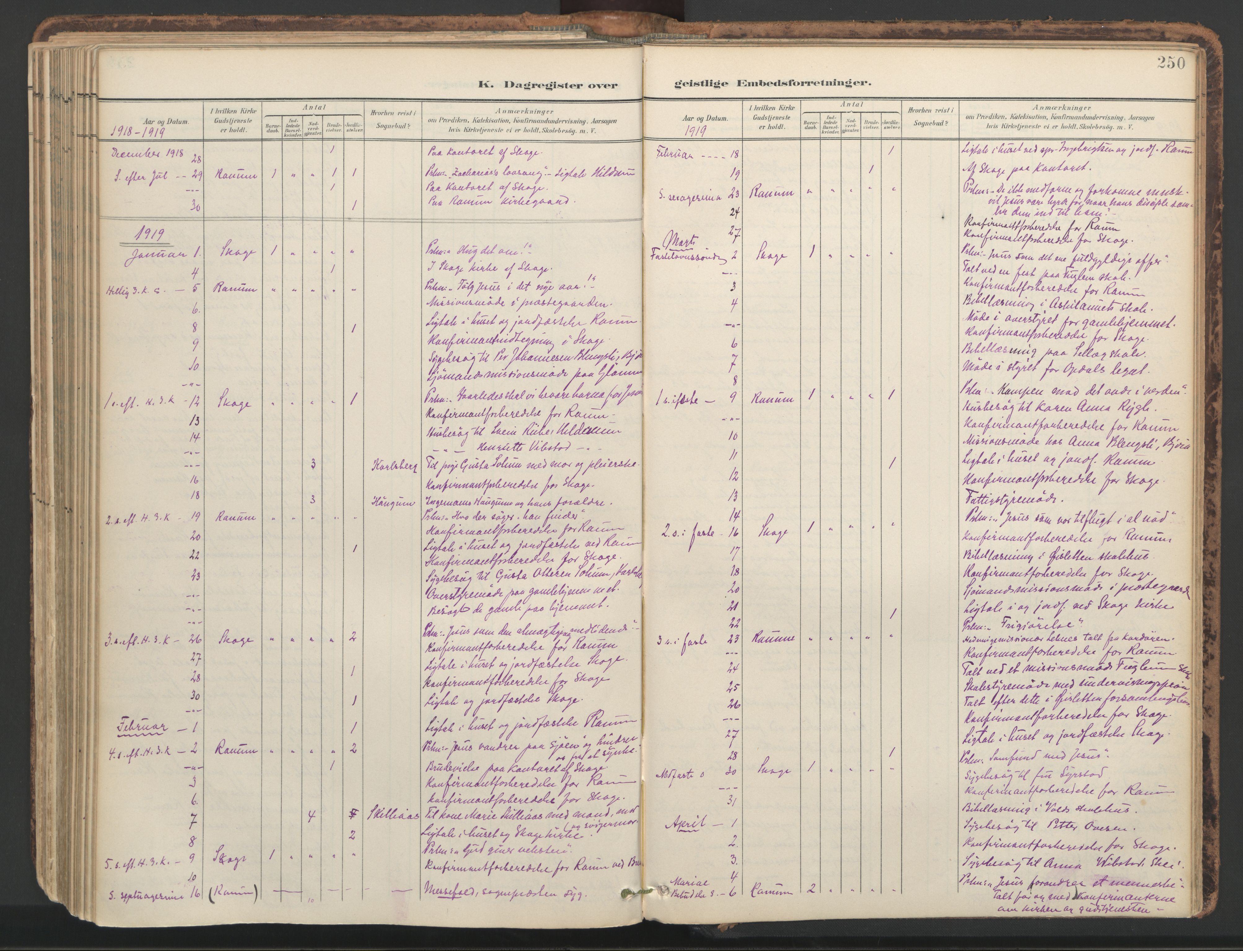 Ministerialprotokoller, klokkerbøker og fødselsregistre - Nord-Trøndelag, SAT/A-1458/764/L0556: Parish register (official) no. 764A11, 1897-1924, p. 250