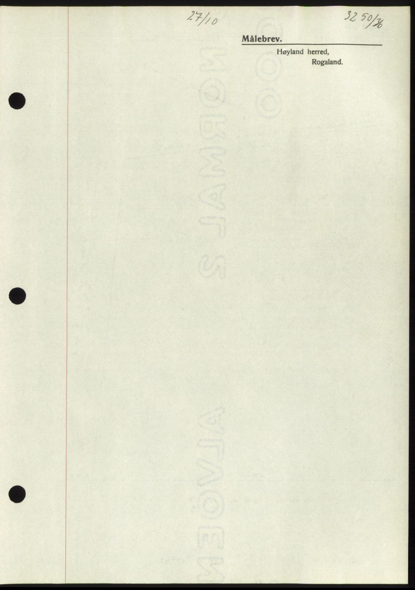 Jæren sorenskriveri, SAST/A-100310/03/G/Gba/L0066: Mortgage book no. 71-72, 1936-1936, Diary no: : 3250/1936