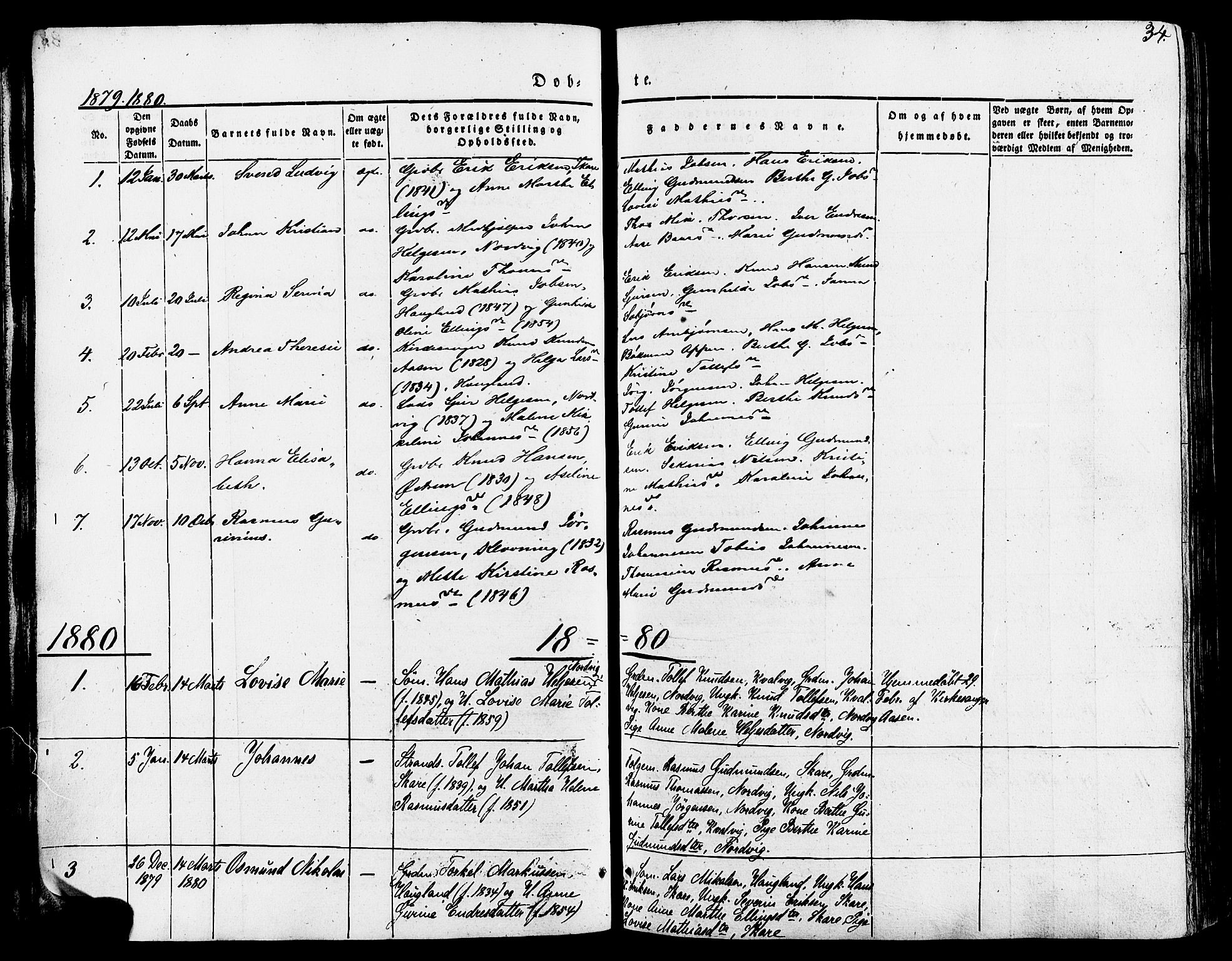 Torvastad sokneprestkontor, SAST/A -101857/H/Ha/Haa/L0007: Parish register (official) no. A 7, 1838-1882, p. 34