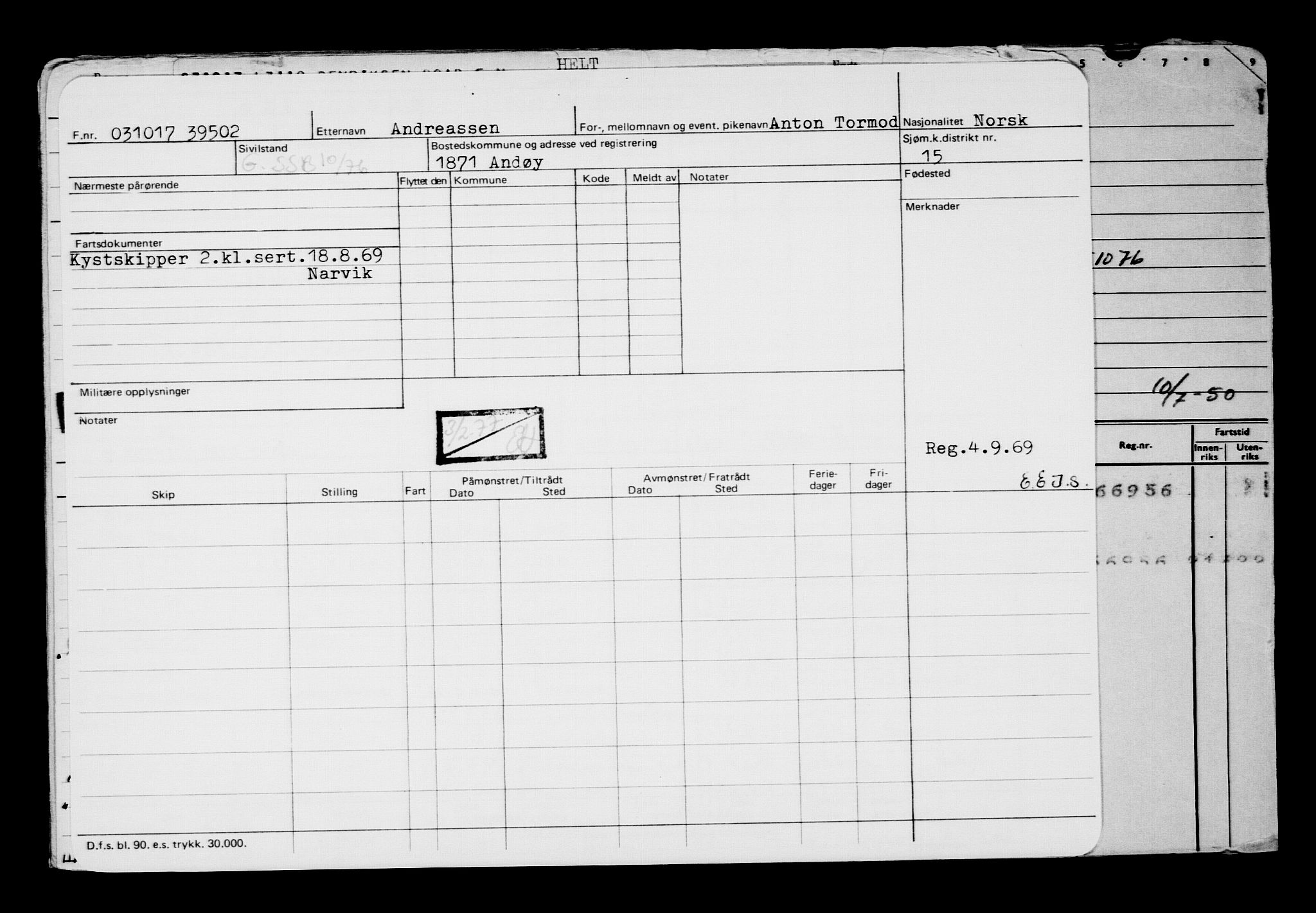 Direktoratet for sjømenn, AV/RA-S-3545/G/Gb/L0152: Hovedkort, 1917, p. 290