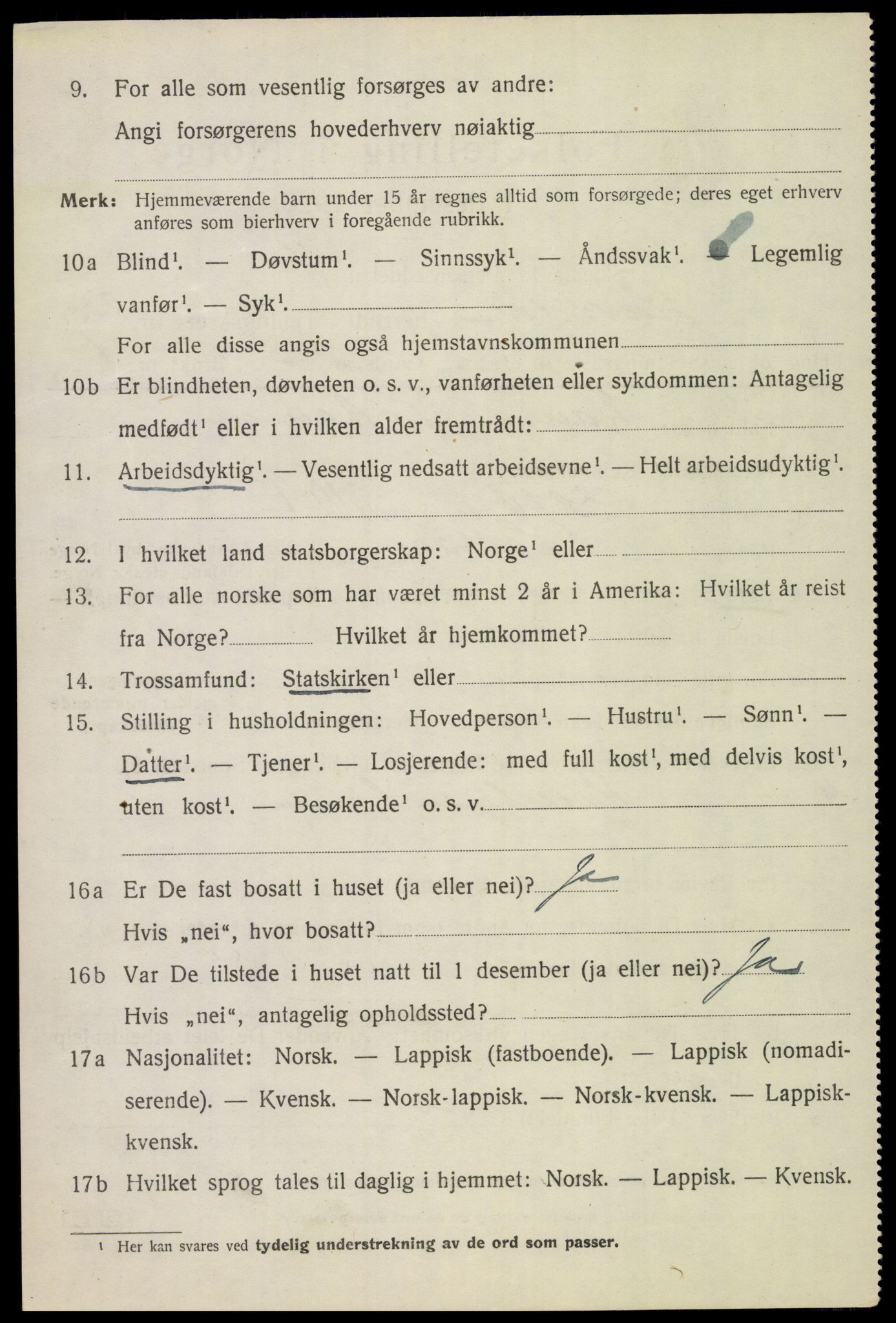 SAT, 1920 census for Saltdal, 1920, p. 2848