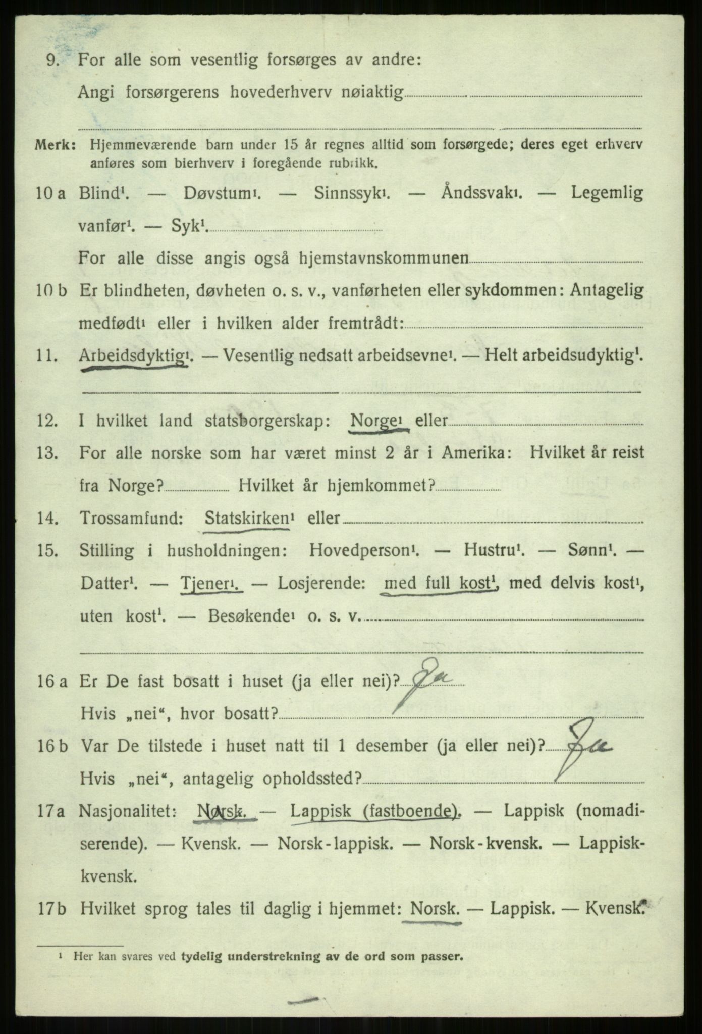 SATØ, 1920 census for Tranøy, 1920, p. 3800