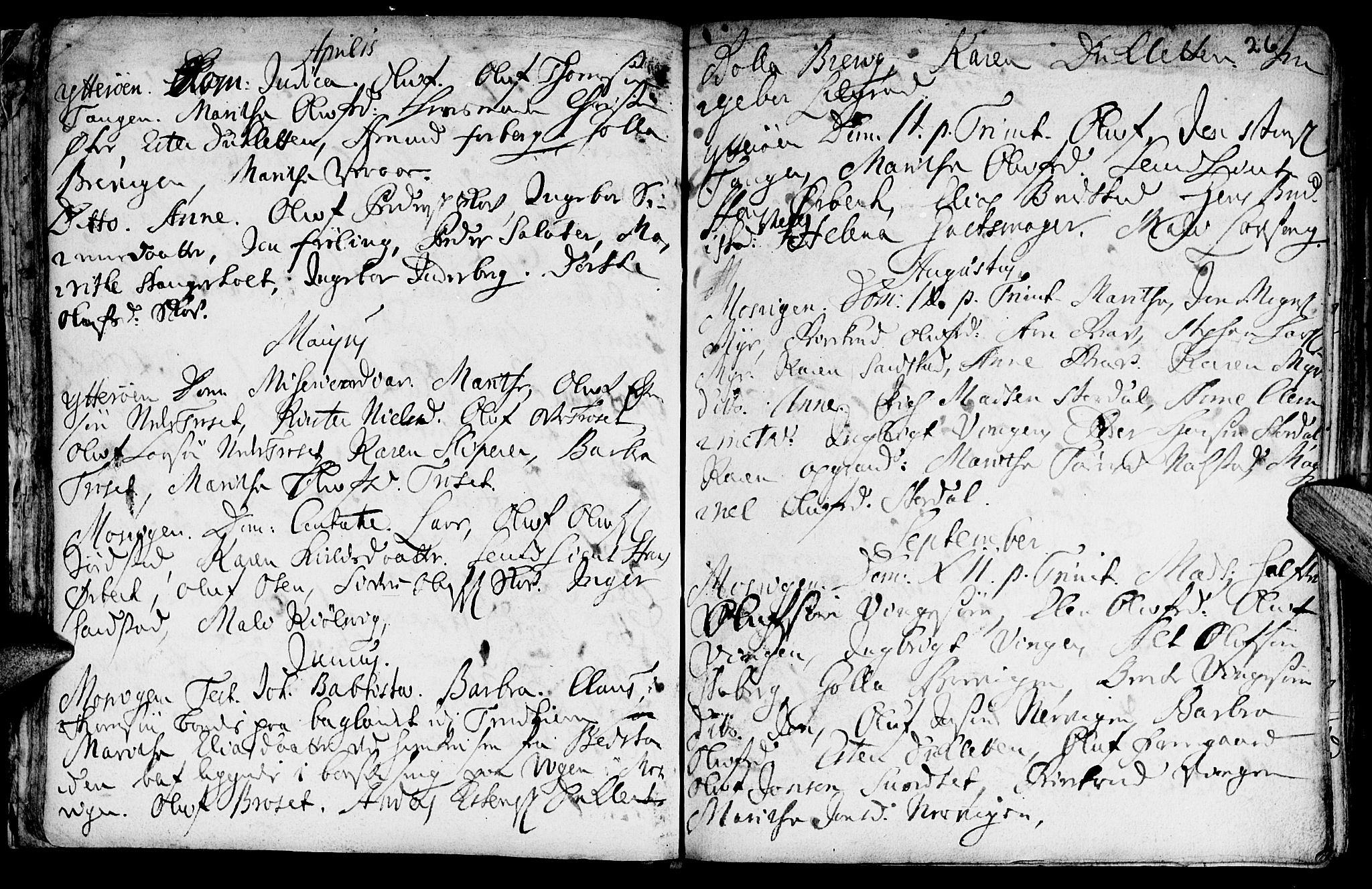 Ministerialprotokoller, klokkerbøker og fødselsregistre - Nord-Trøndelag, SAT/A-1458/722/L0215: Parish register (official) no. 722A02, 1718-1755, p. 26