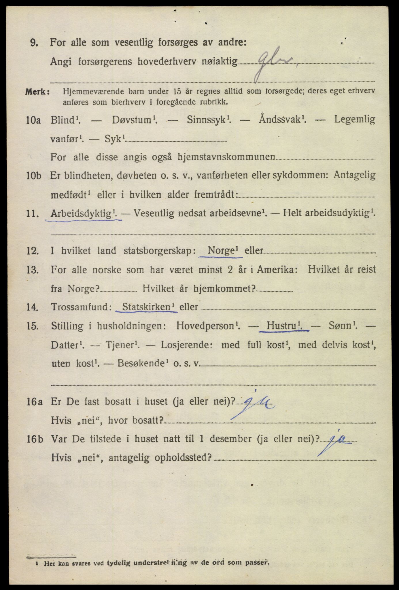 SAK, 1920 census for Dypvåg, 1920, p. 4666