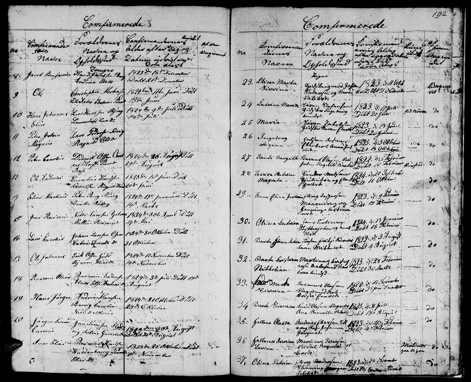 Ministerialprotokoller, klokkerbøker og fødselsregistre - Møre og Romsdal, AV/SAT-A-1454/528/L0425: Parish register (copy) no. 528C06, 1827-1840, p. 192