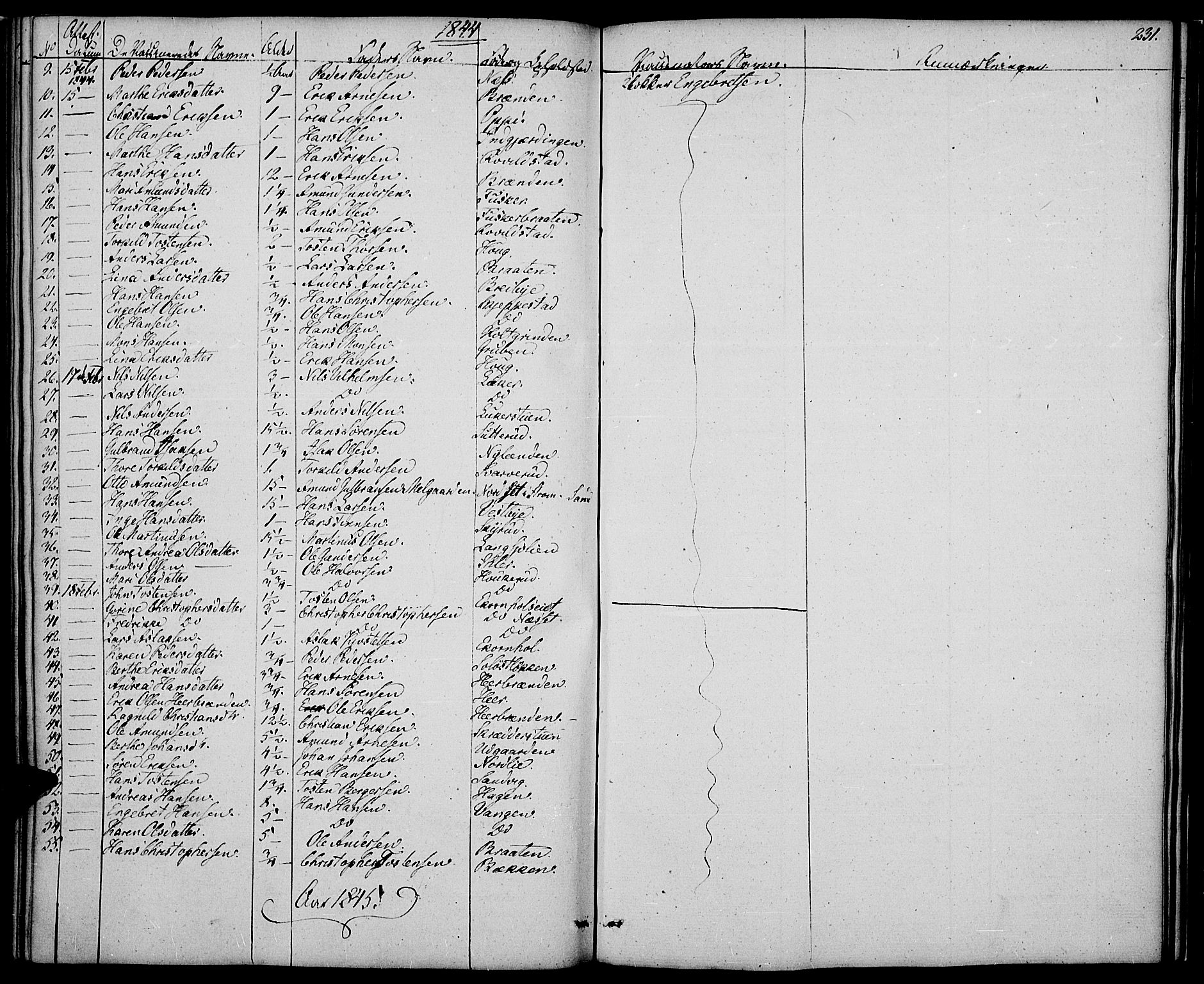 Nord-Odal prestekontor, AV/SAH-PREST-032/H/Ha/Haa/L0002: Parish register (official) no. 2, 1839-1850, p. 231