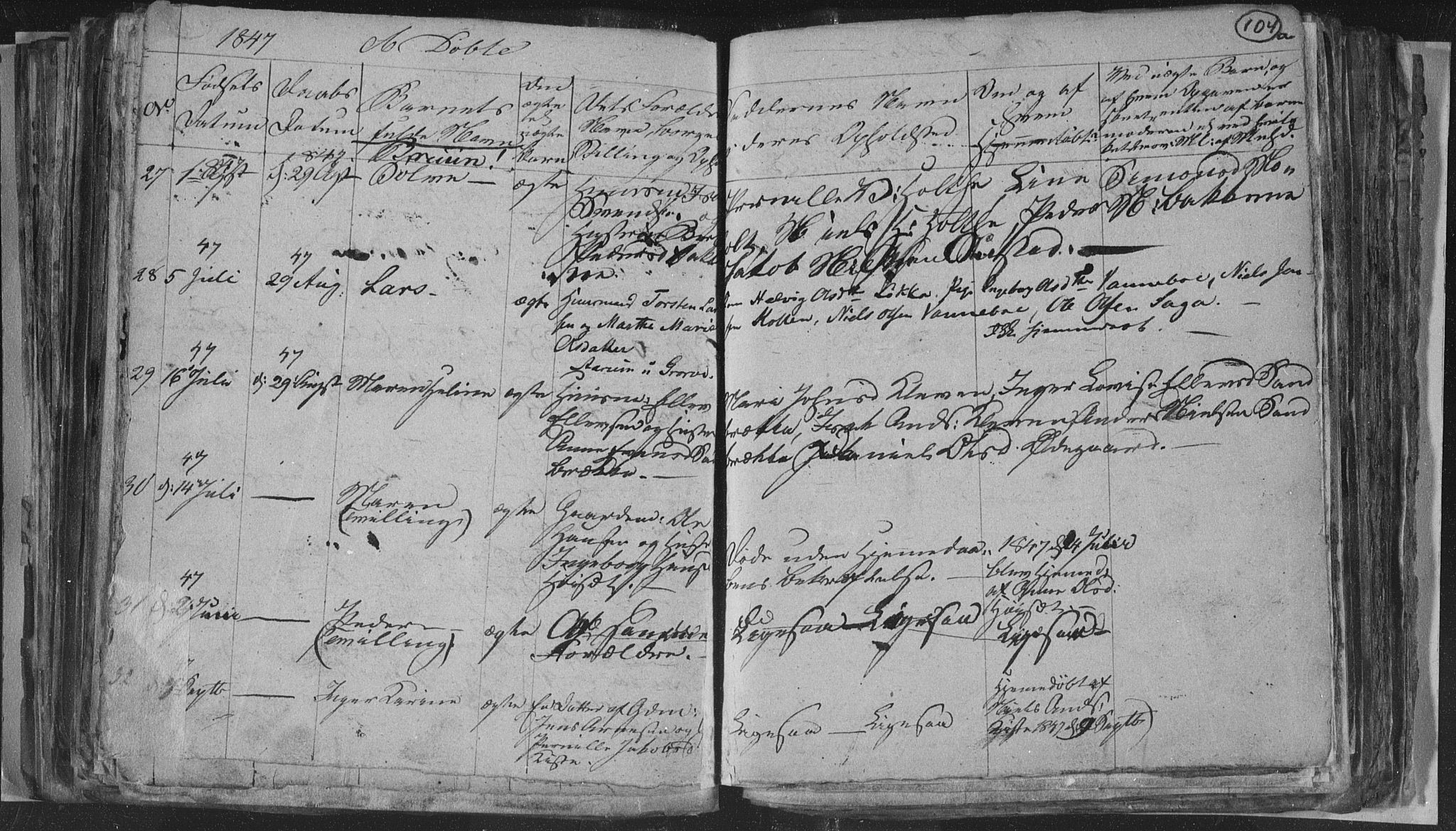 Siljan kirkebøker, SAKO/A-300/G/Ga/L0001: Parish register (copy) no. 1, 1827-1847, p. 104
