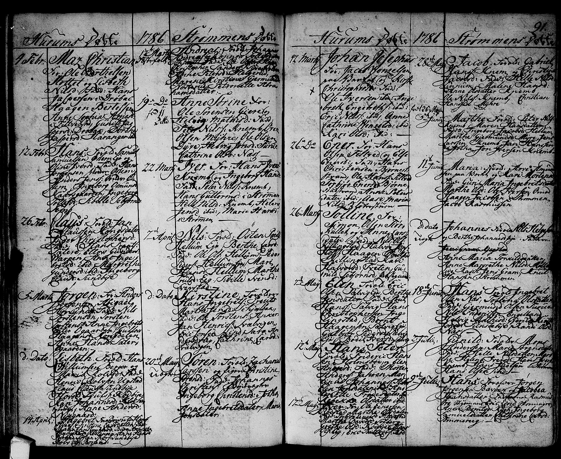 Hurum kirkebøker, SAKO/A-229/F/Fa/L0007: Parish register (official) no. 7, 1771-1810, p. 91