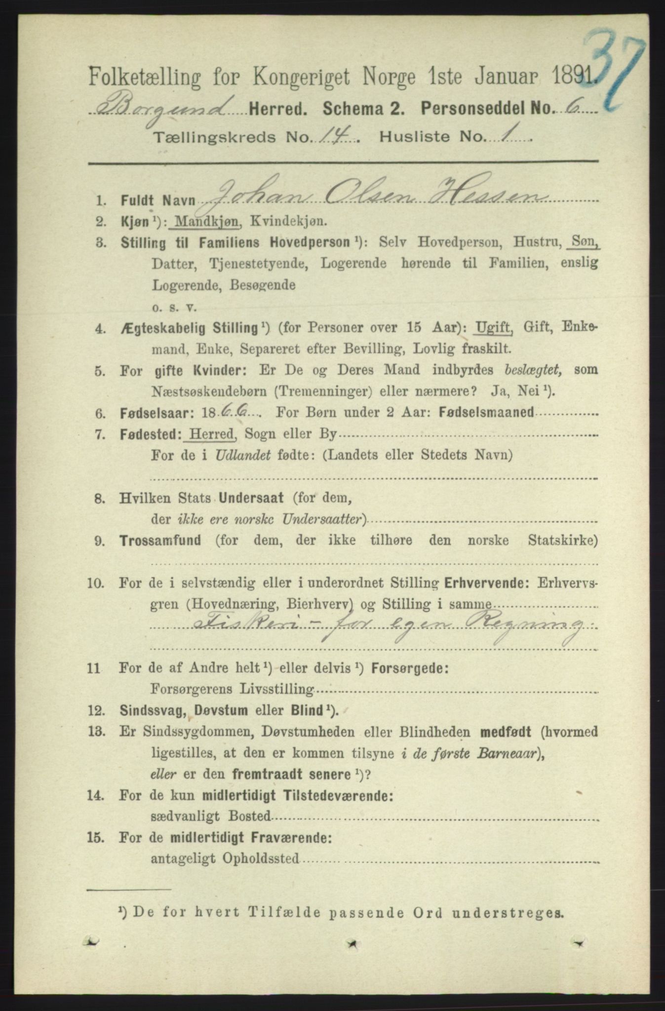 RA, 1891 census for 1531 Borgund, 1891, p. 4083