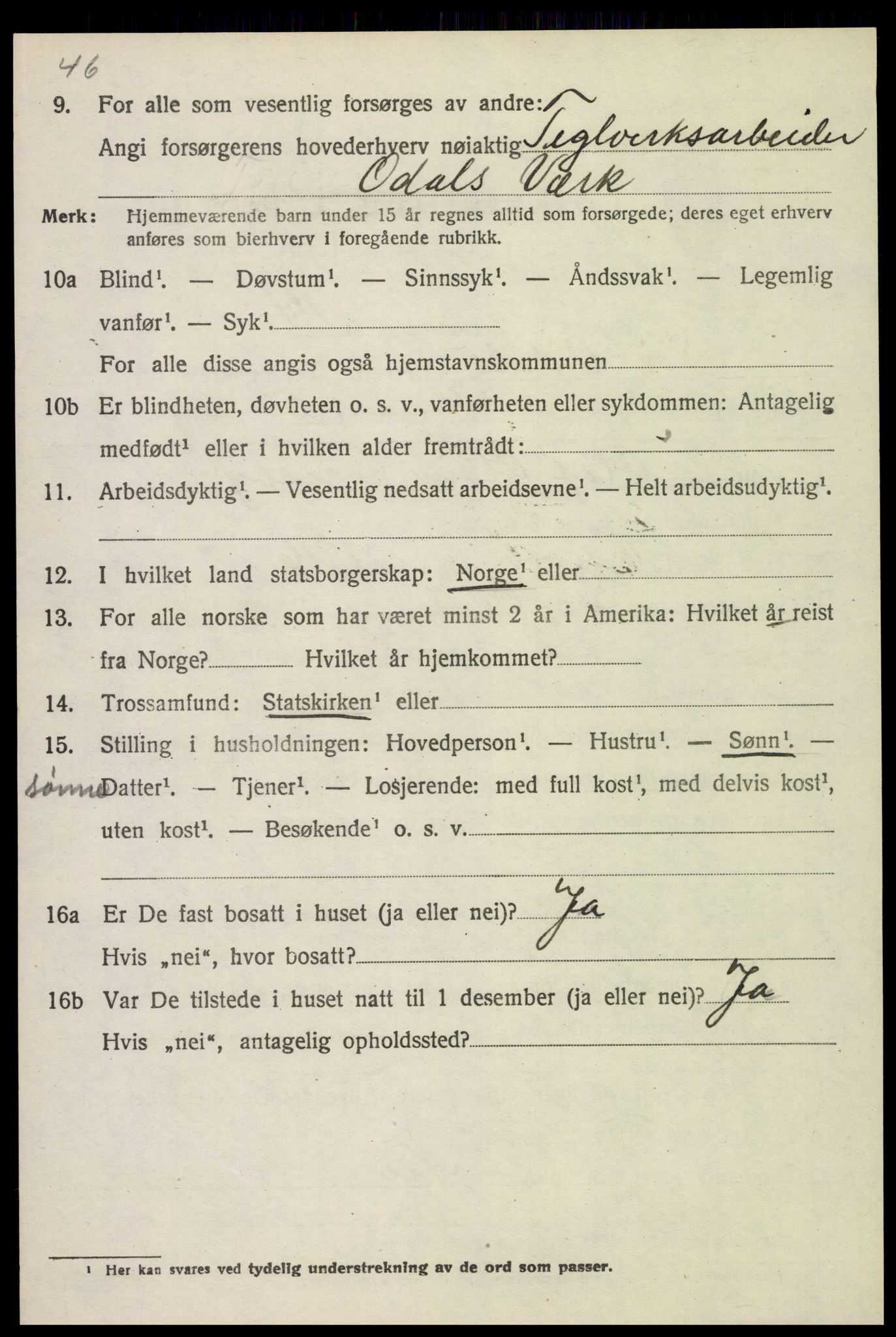 SAH, 1920 census for Sør-Odal, 1920, p. 2986